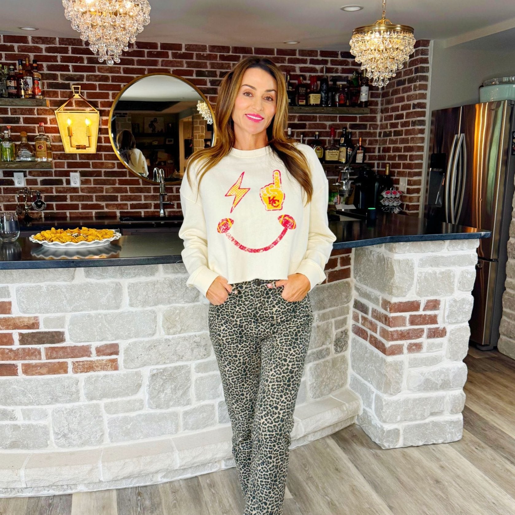 KC Smiley Cropped Sweatshirt