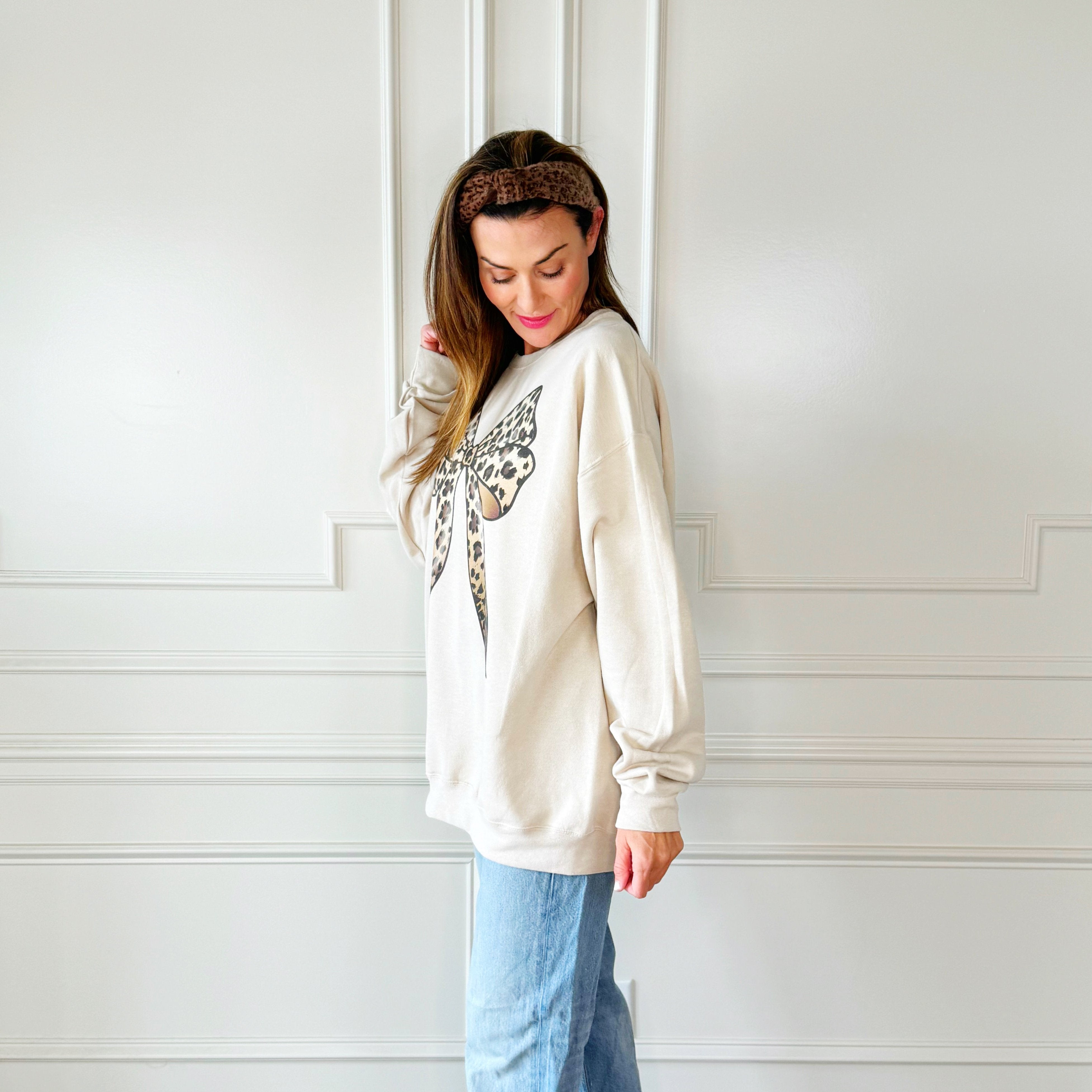 Leopard Bow Sweatshirt