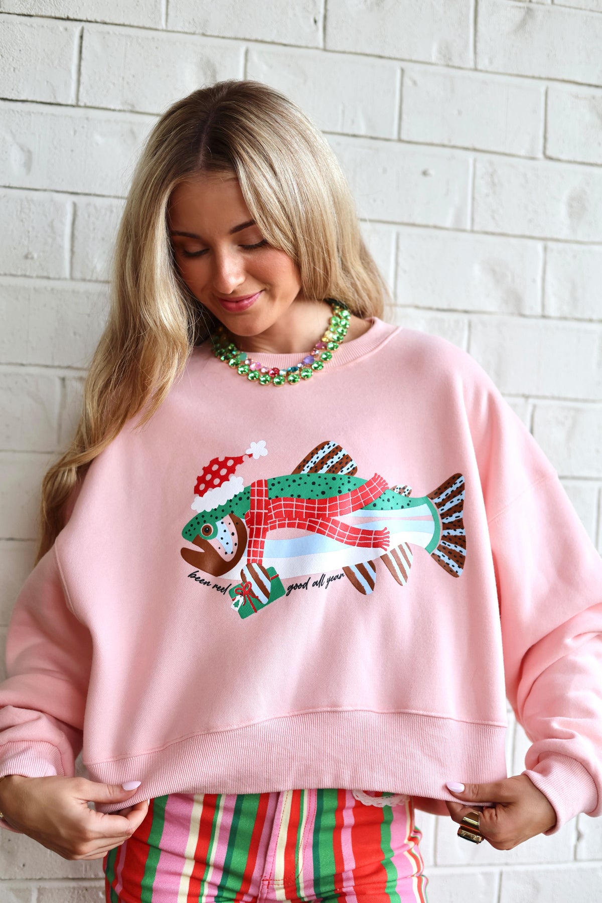 Festive Fish Crop Sweatshirt - -PRE-SALE- Est. Ship End Oct**