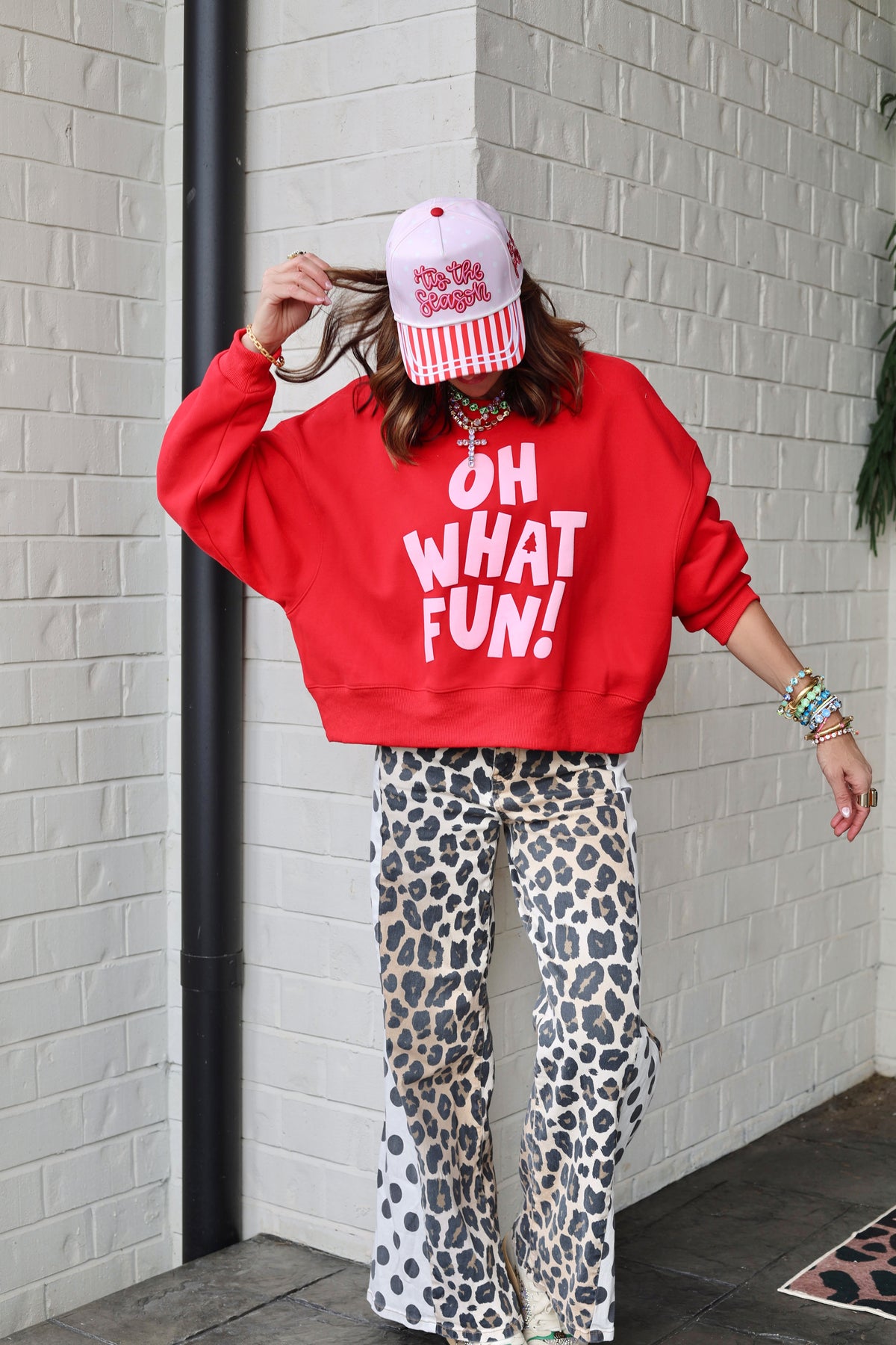 Oh What Fun Puff Crop Sweatshirt