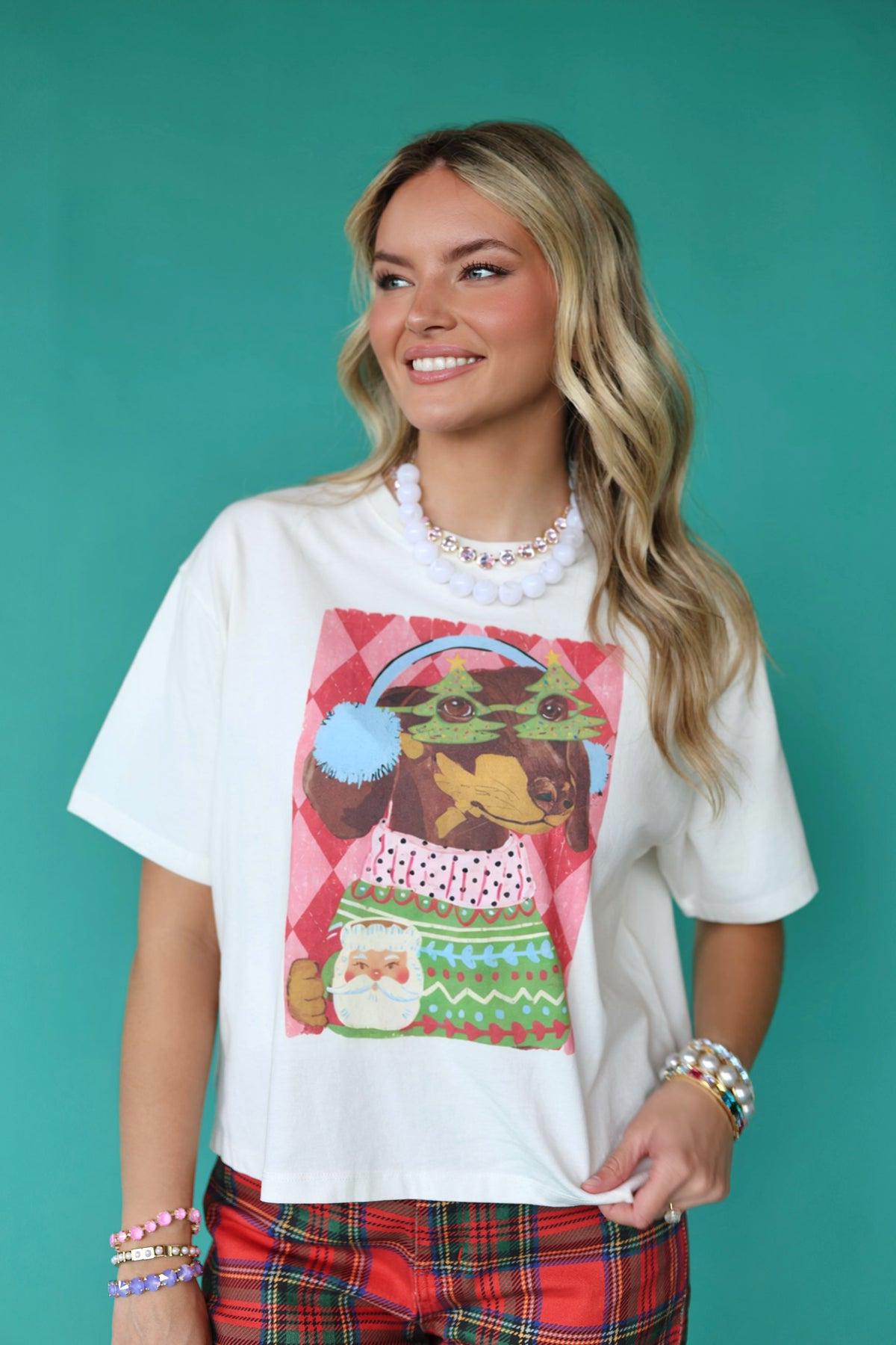 Festive Doxie Crop Tee