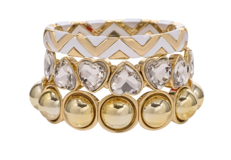 Pearl Love Bracelet Stack Set