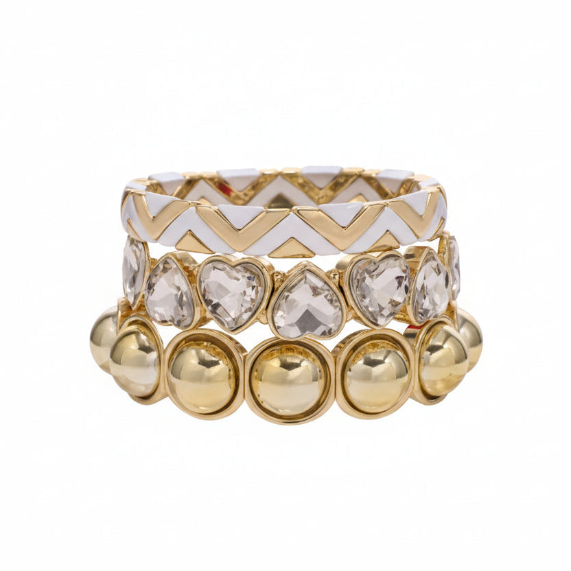 Pearl Love Bracelet Stack Set