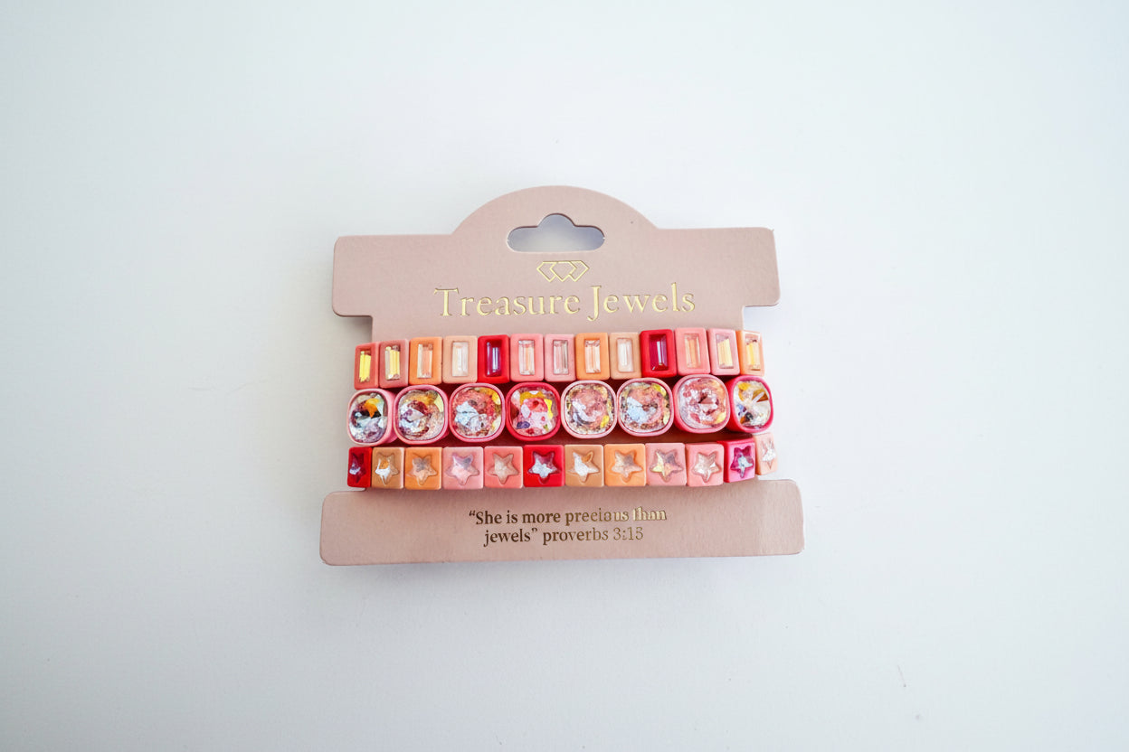 Pink Star Bracelet Stack Set