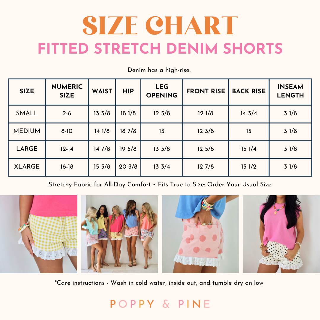 Yellow Gingham Denim Ruffle Short - Pre Order