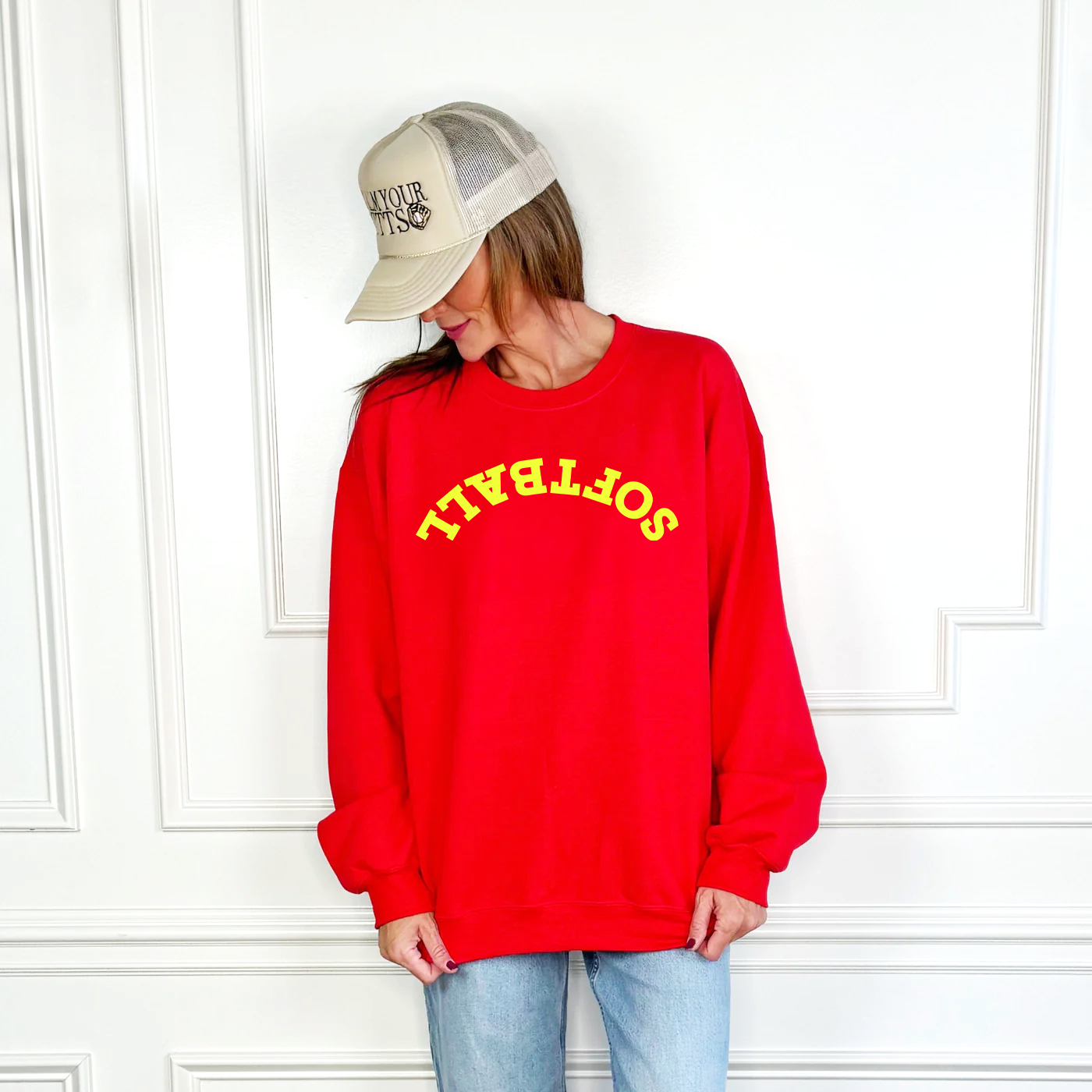 Puff Upside down Softball Sweatshirt