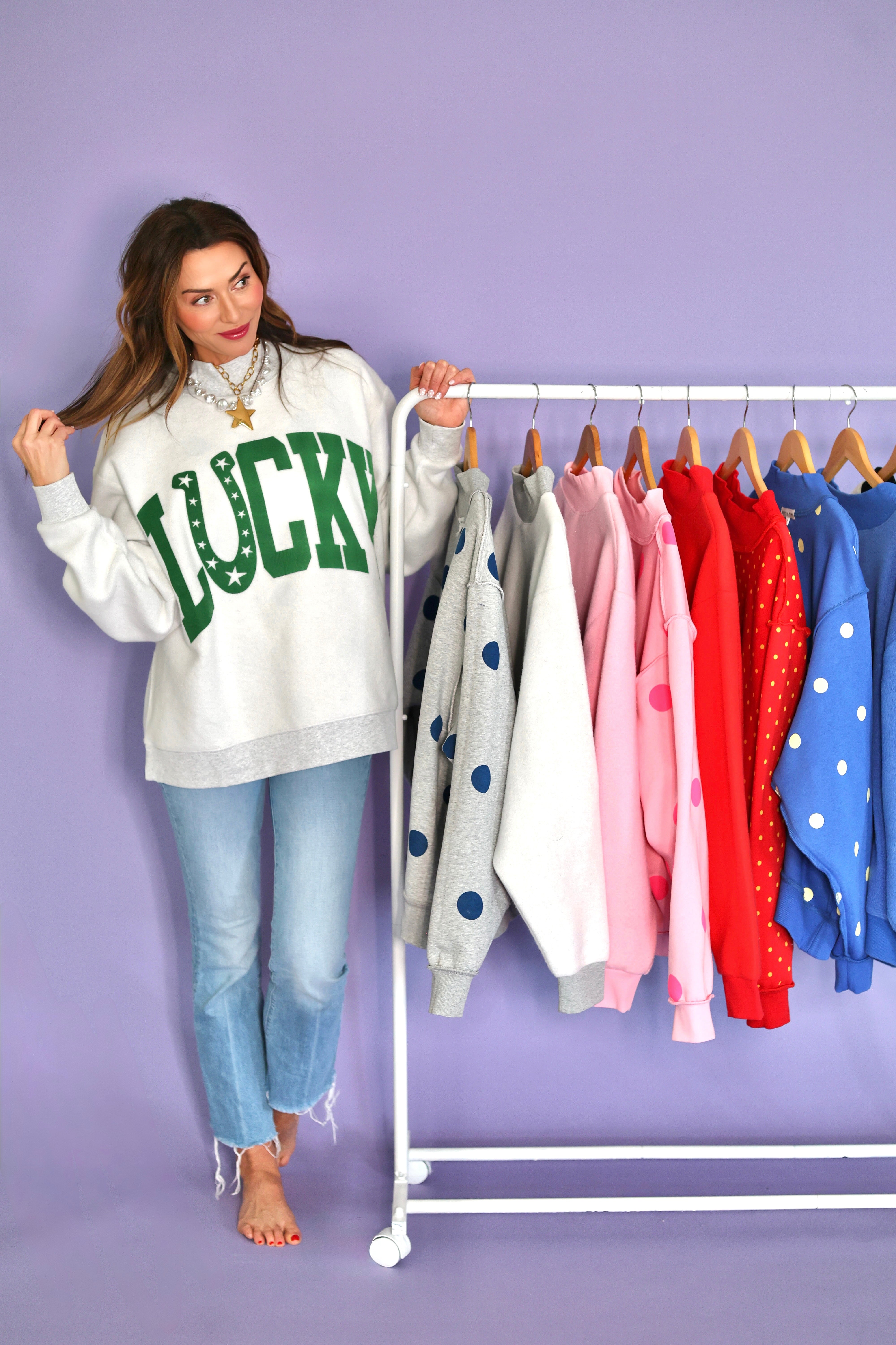 Lucky 2-Sided Mock Sweatshirt