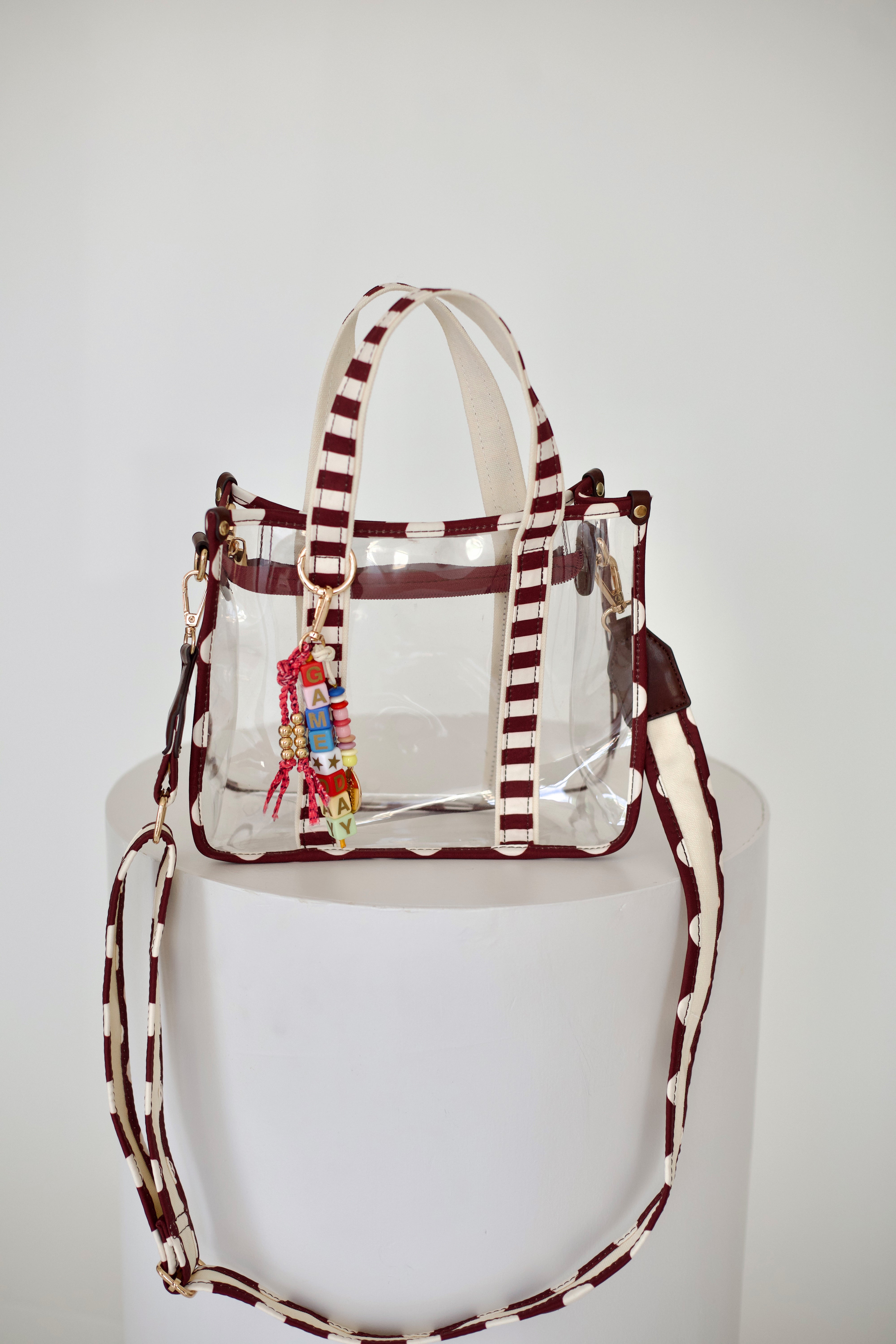 Game Day Clear Stadium Tote - Maroon- PRE-SALE SHIP DATE 9/11**