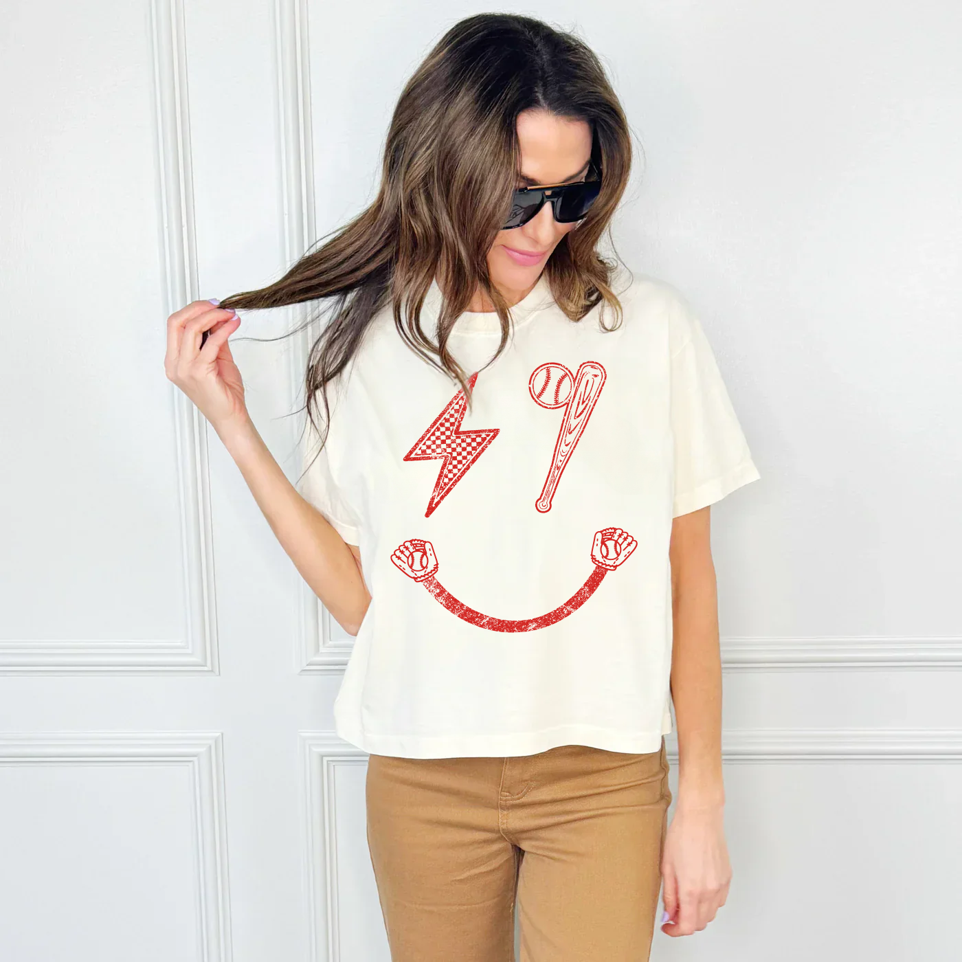 Ballpark Smiley Cropped Tee