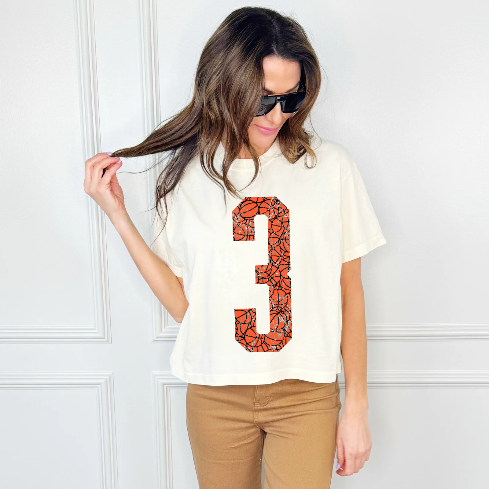 Custom Basketball Number Crop Tee
