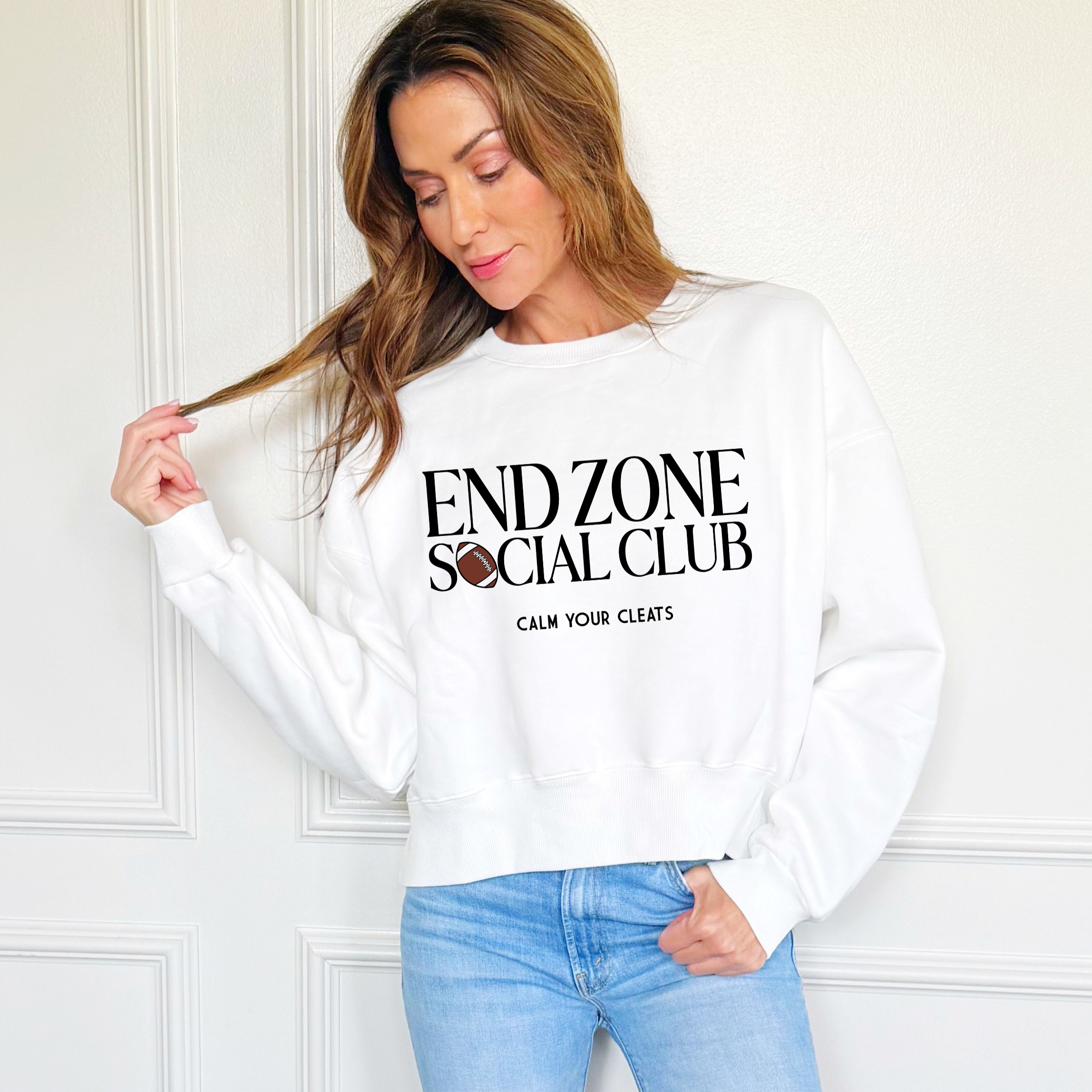 End Zone Social Club Crop Sweatshirt
