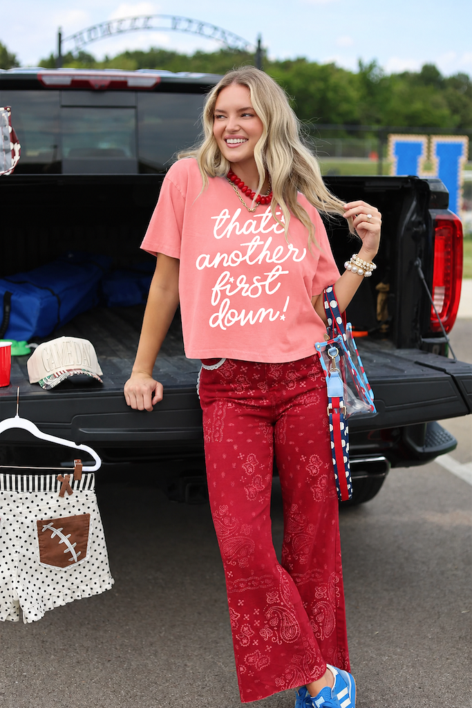 That's Another First Down Peach Crop Tee