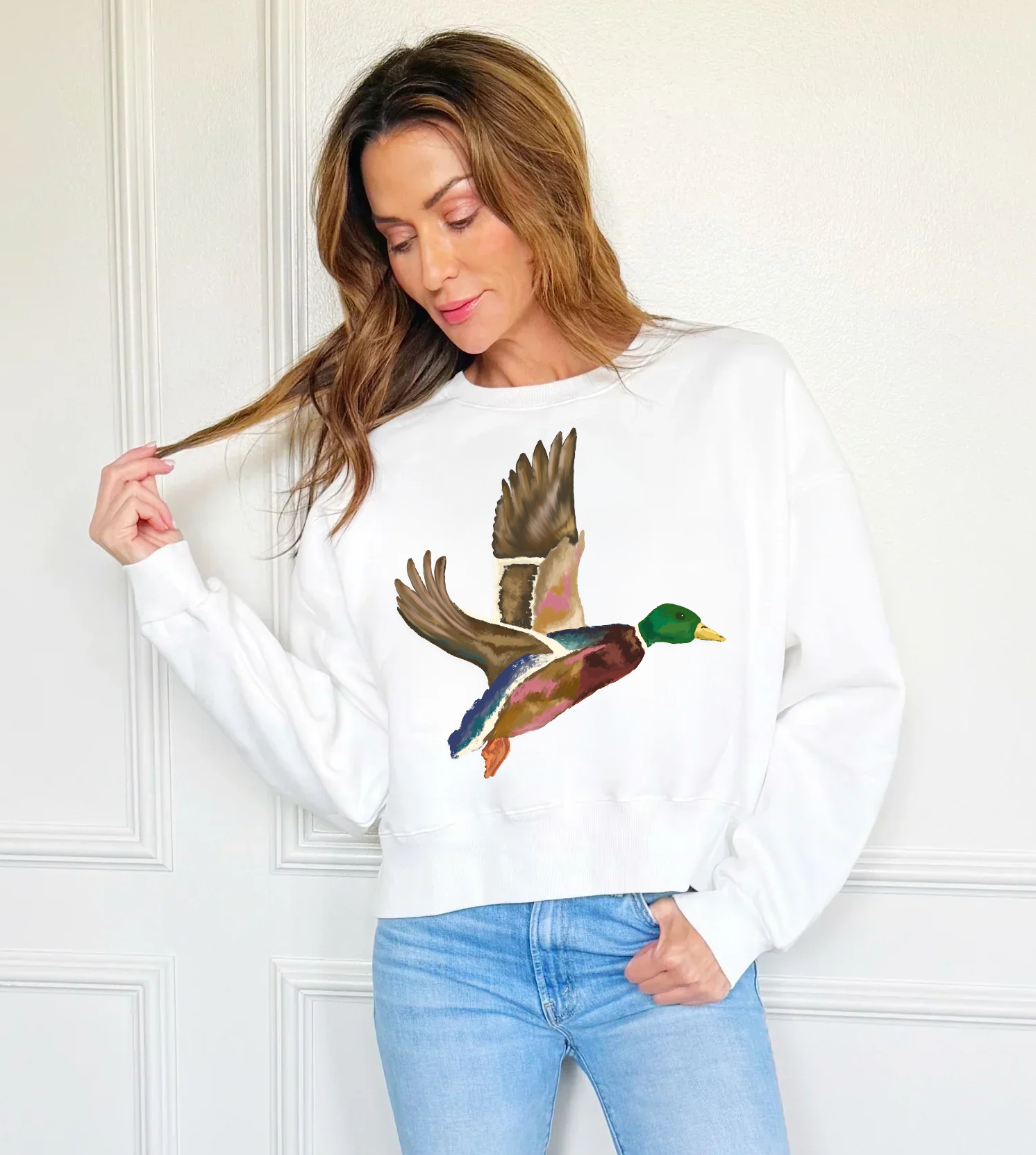 Flying Mallard Crop Sweatshirt