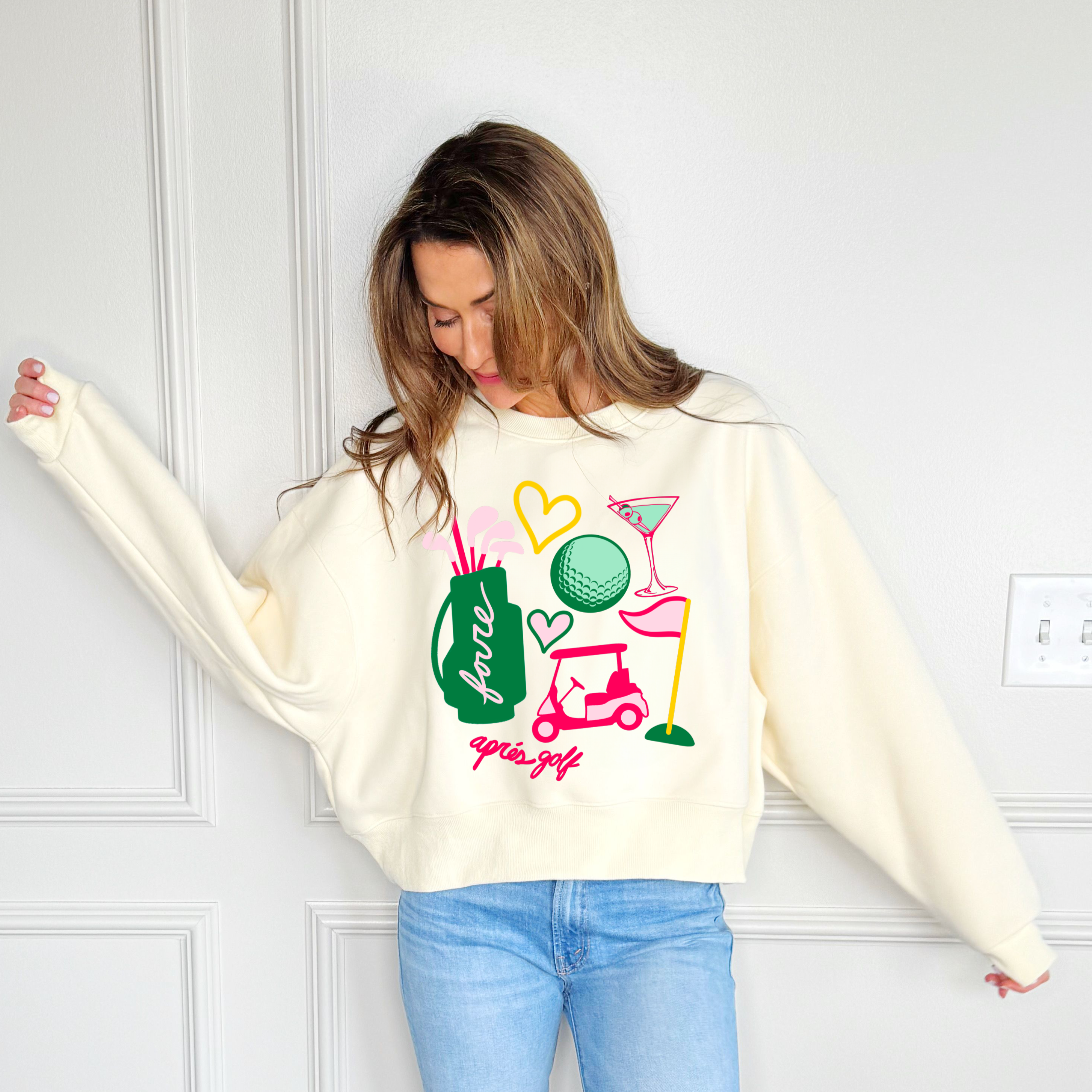 Golf Collage Cropped Sweatshirt