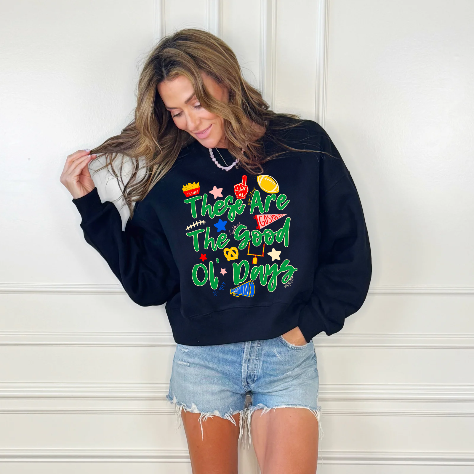 These Are The Good Ol' Days Football Crop Sweatshirt
