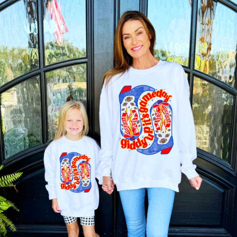 Kansas Red & Blue Boots Youth & Adult Sweatshirt