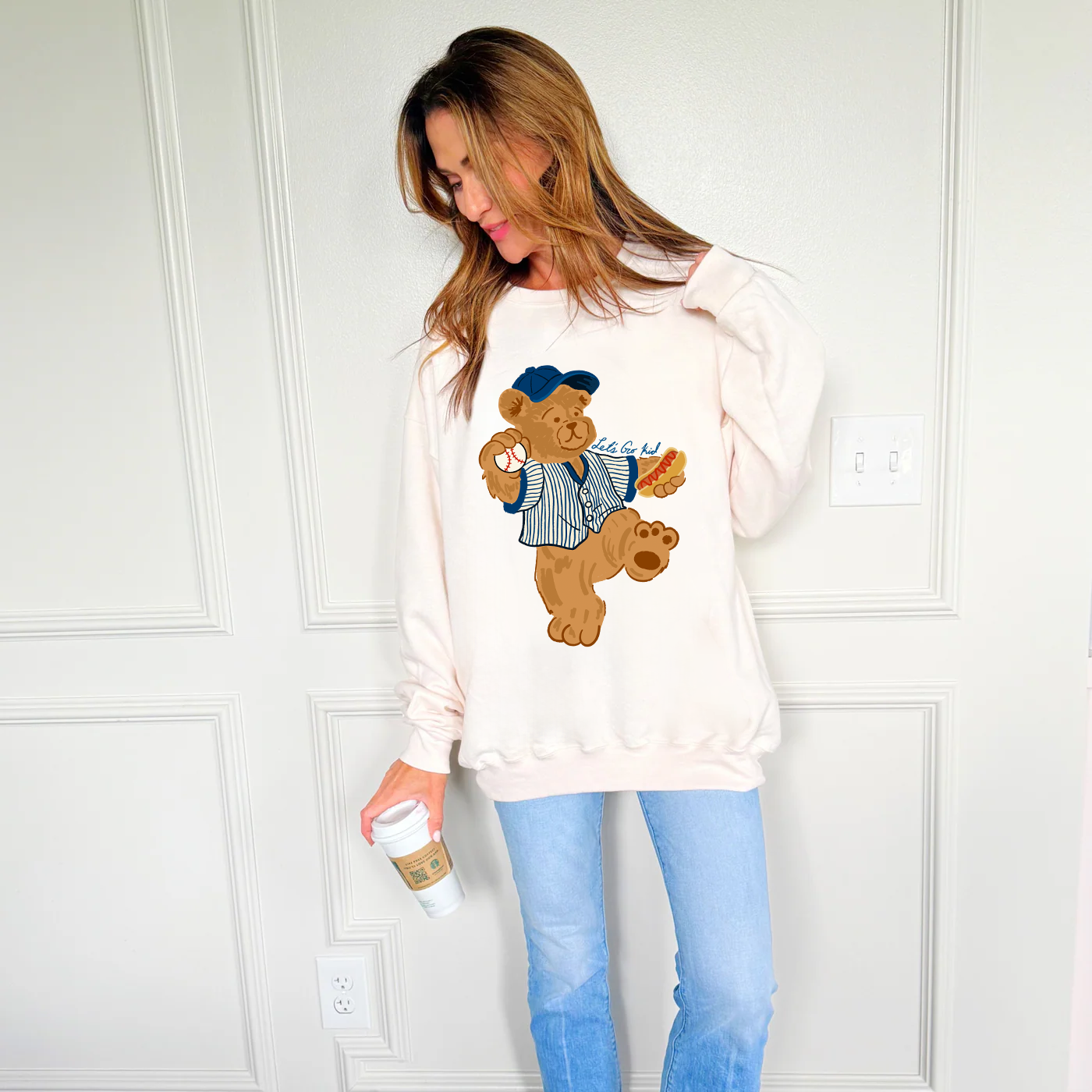 Navy Baseball Teddy Sweatshirt