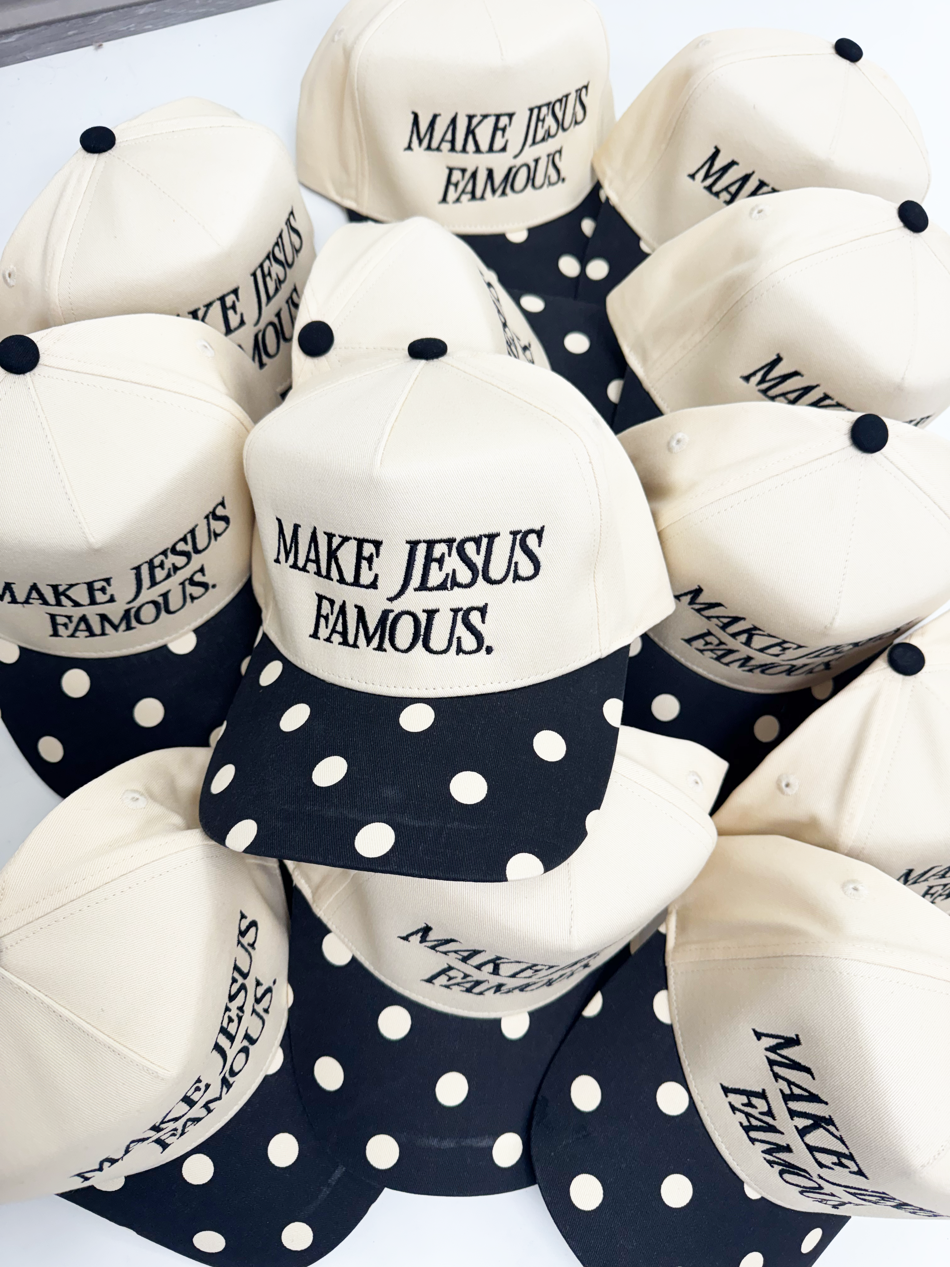 Make Jesus Famous Polka Dot Hat- Pre Order