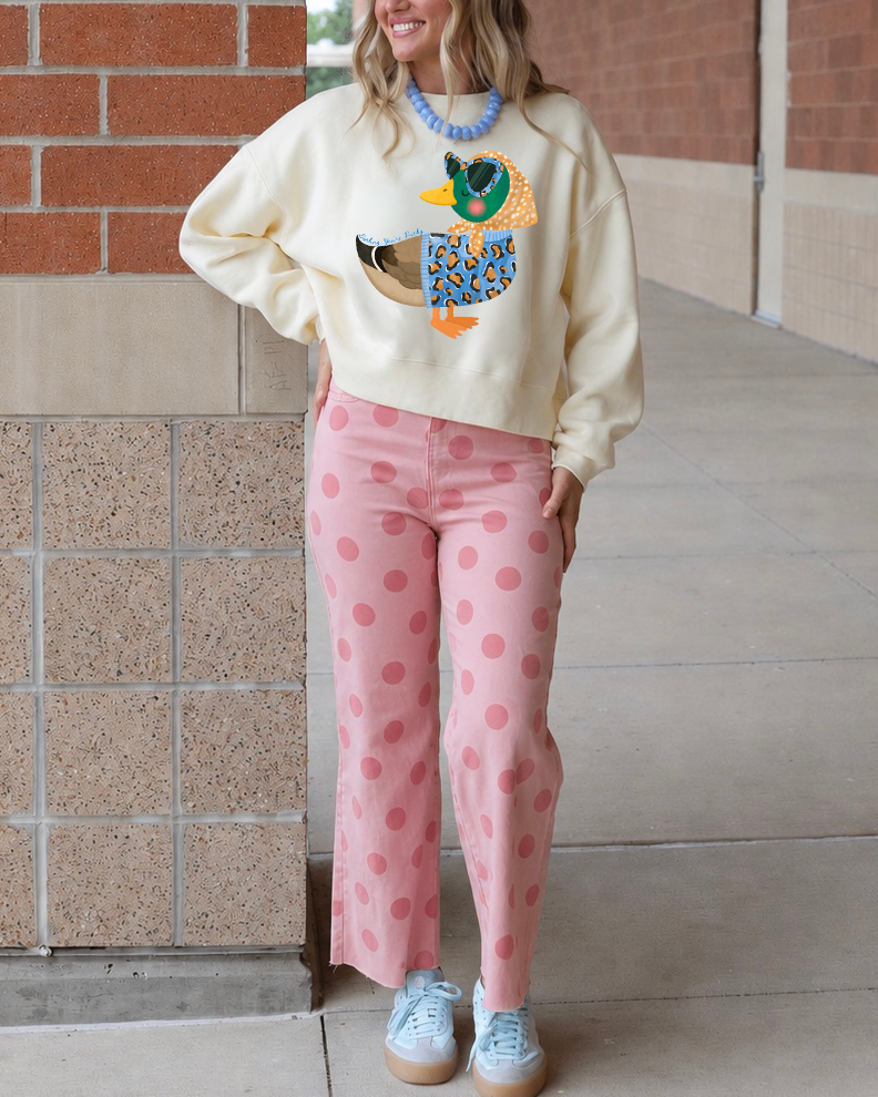 Darling, You're Ducky Crop Sweatshirt