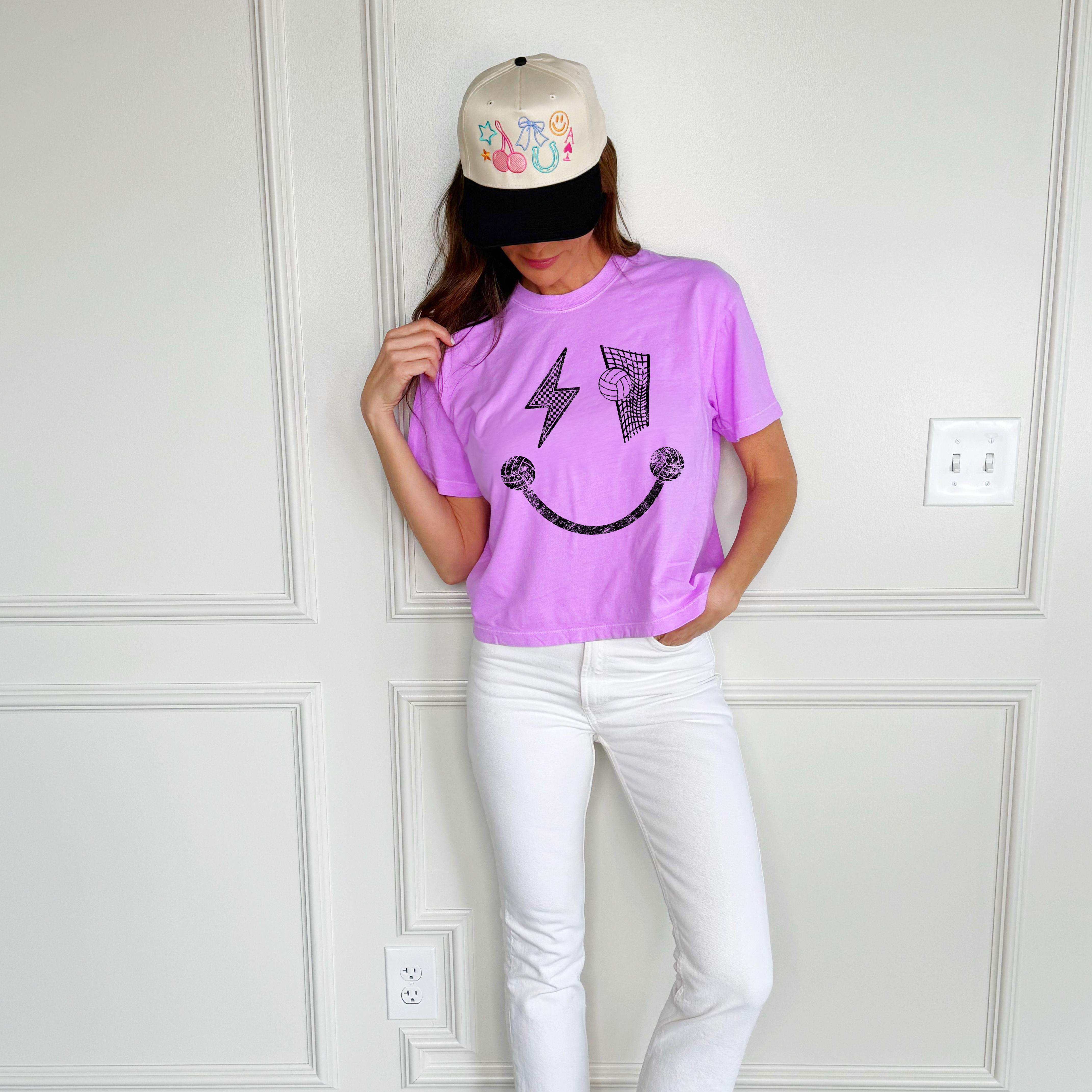 Volleyball Smiley Cropped Tee
