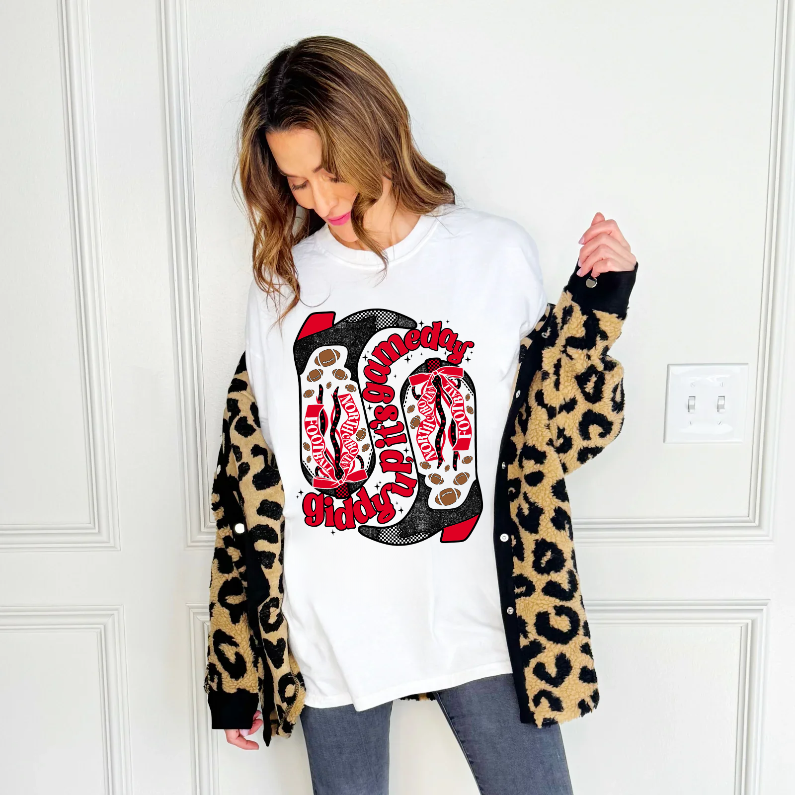 North Carolina State Boots Youth & Adult Tee
