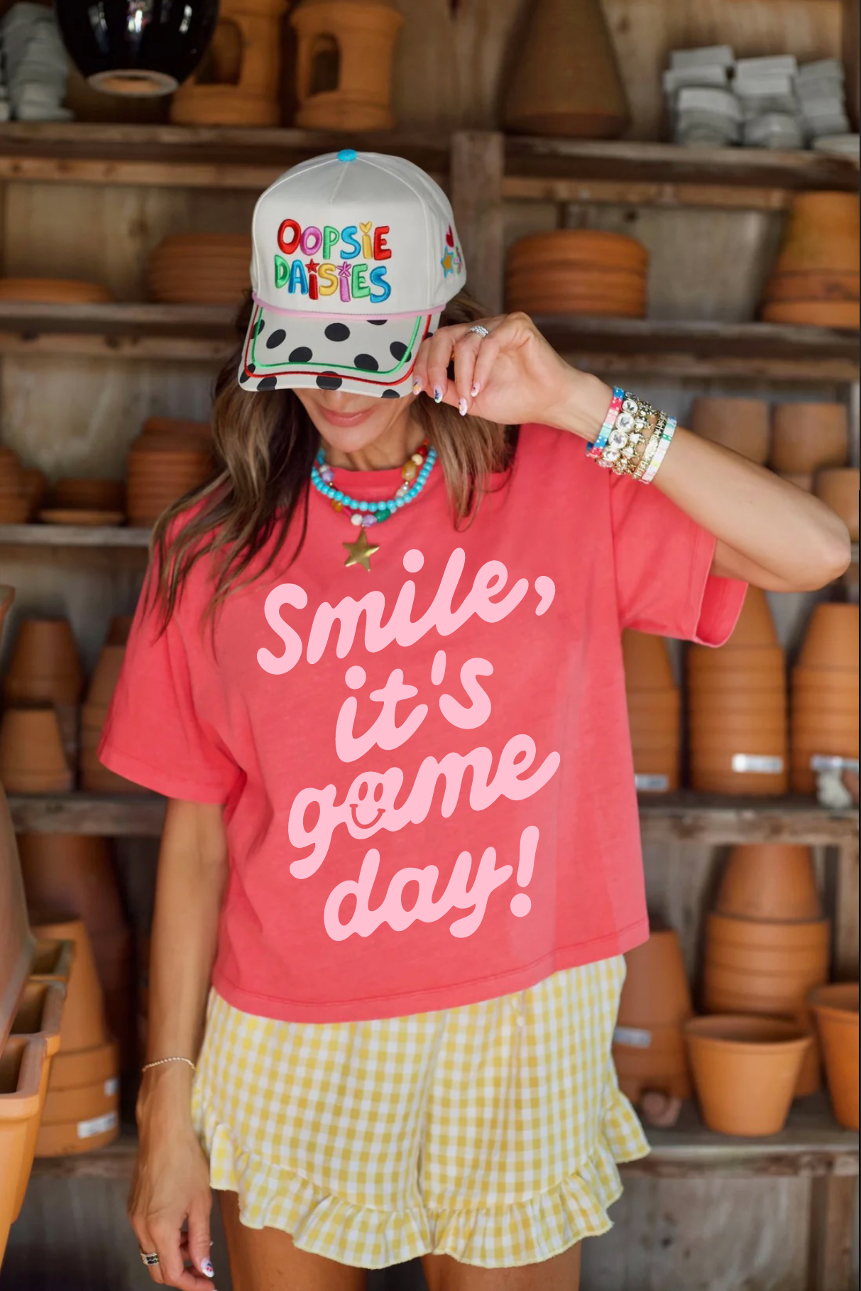Smile, It's Game Day Strawberry Crop Tee