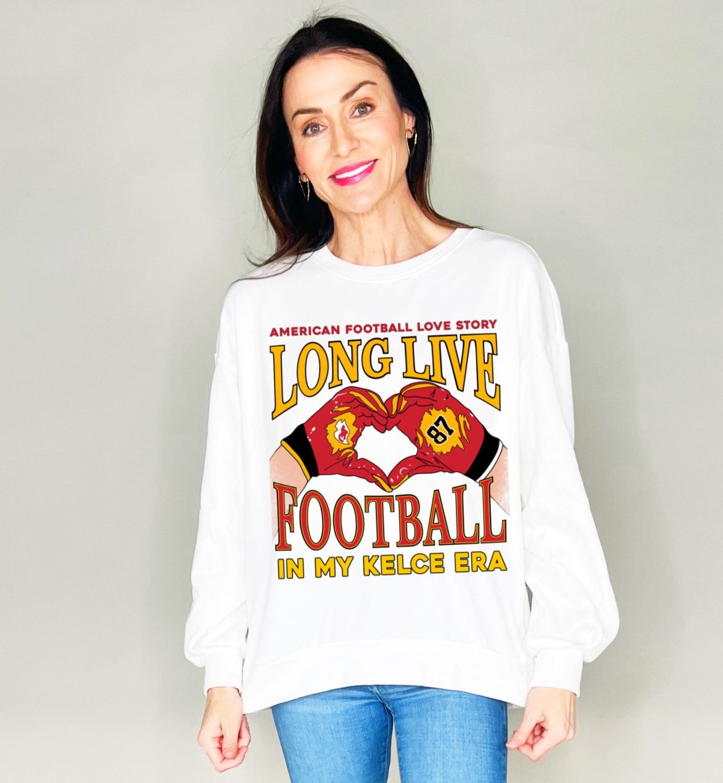 Long Live Football Heart Hands P&P Sweatshirt
