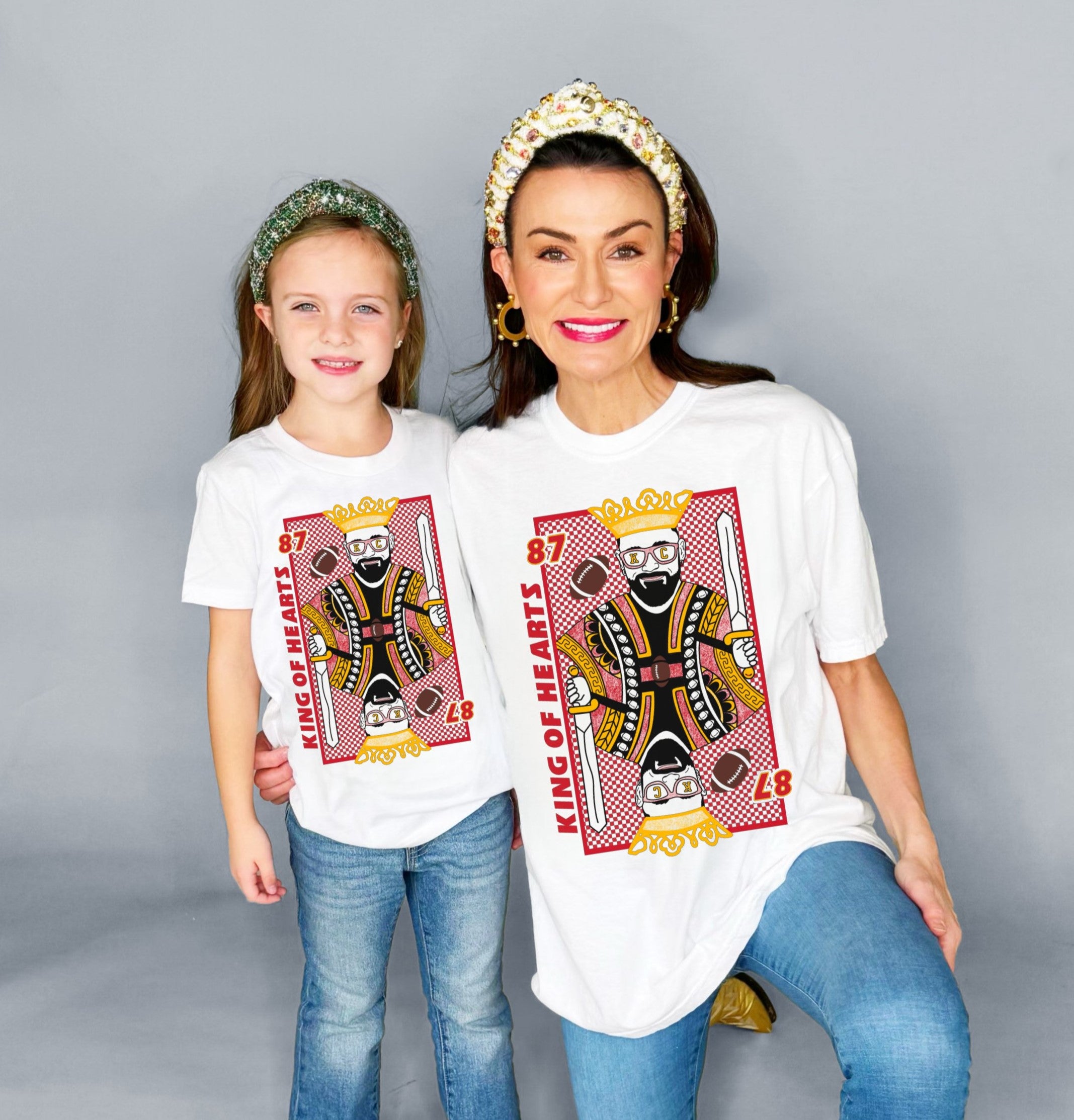 King of Hearts Chiefs Kelce Football Youth and Adult Tee