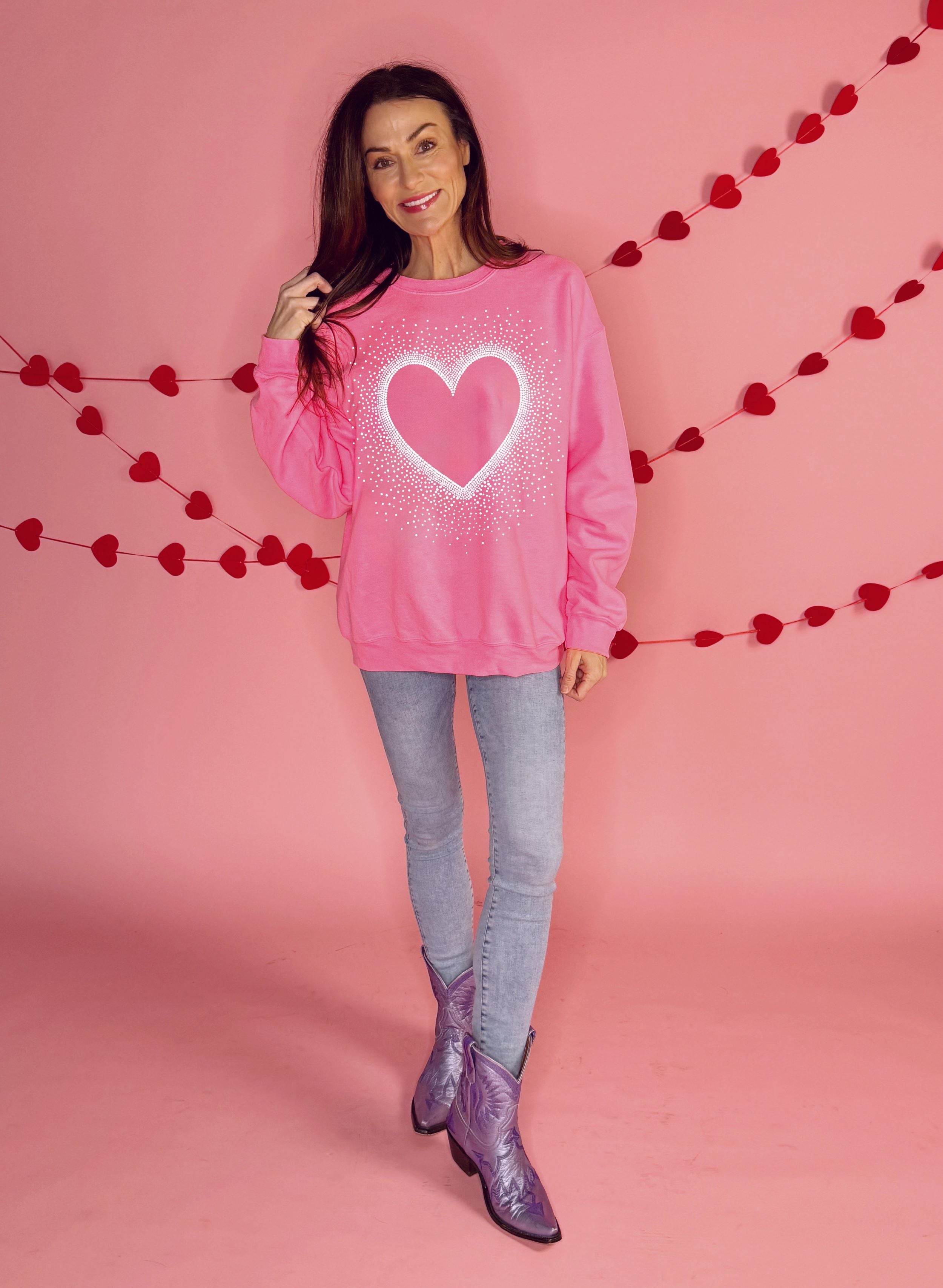 Valentine's Day Heart Dot Youth and Adult Sweatshirt