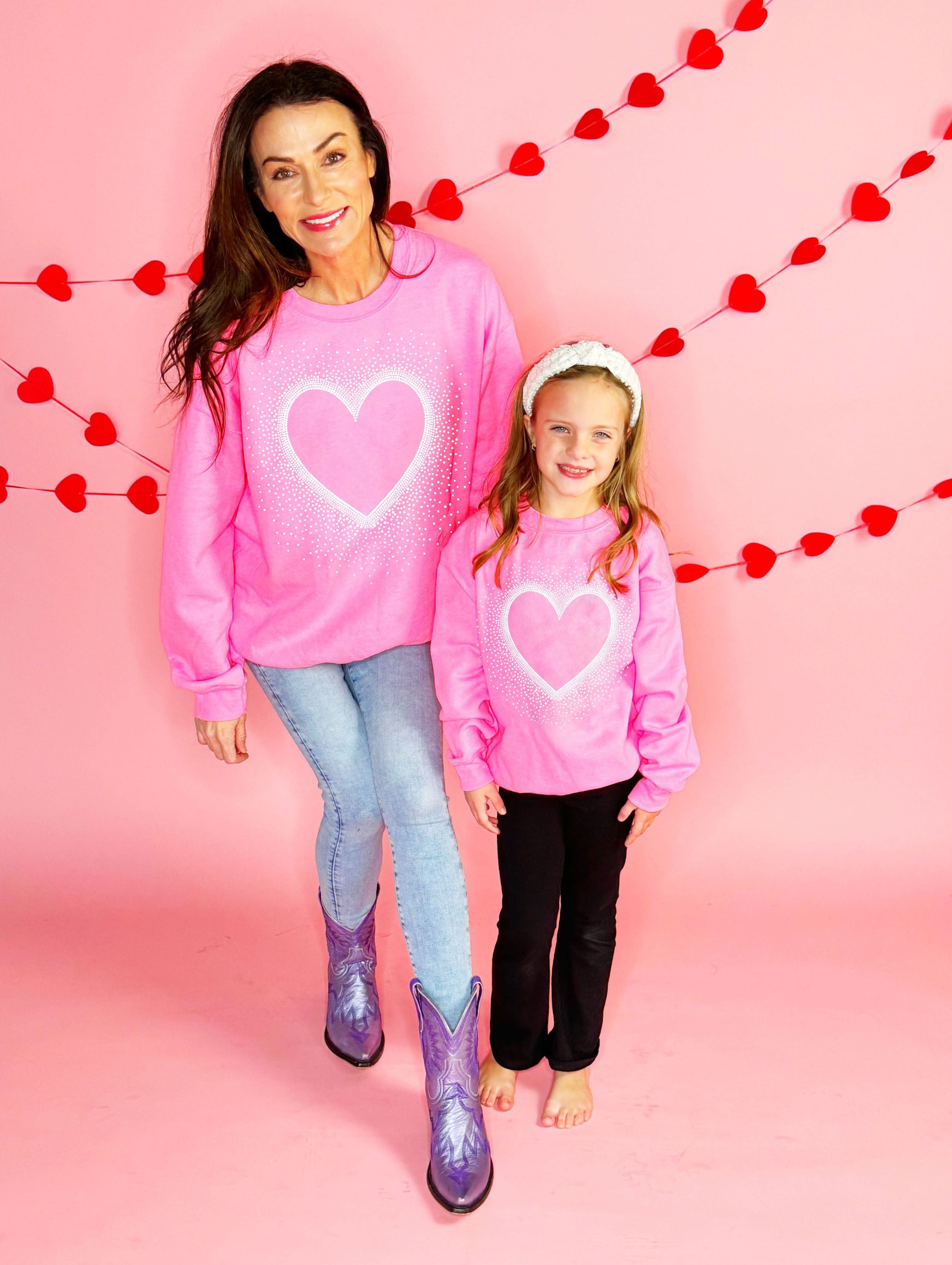 Valentine's Day Heart Dot Youth and Adult Sweatshirt