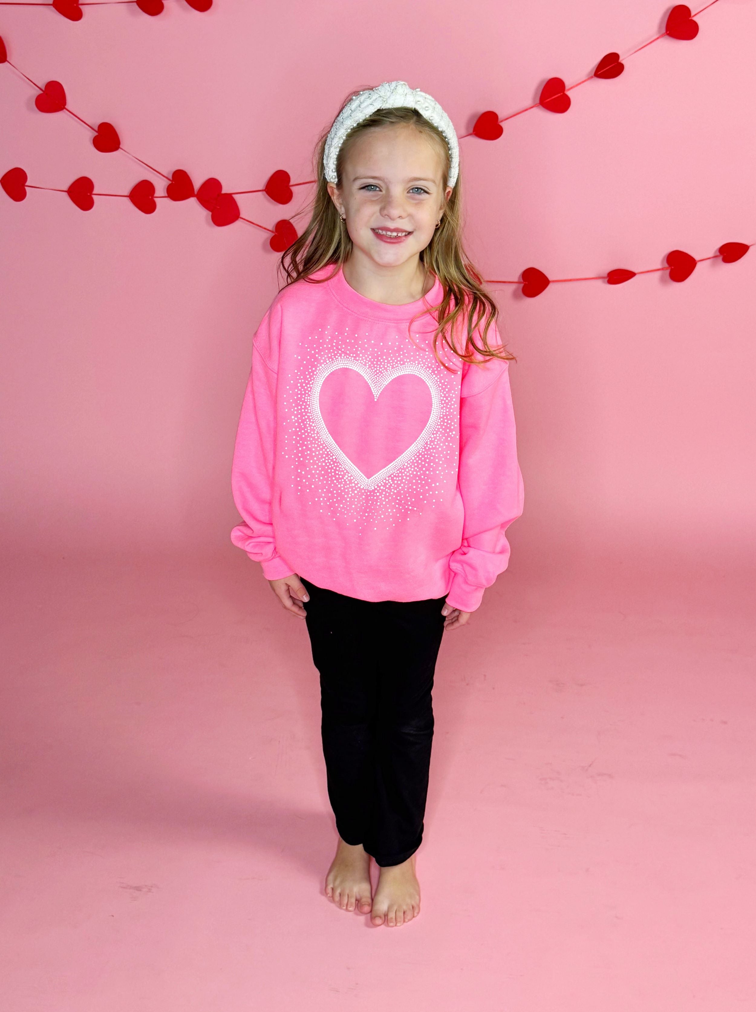 Valentine's Day Heart Dot Youth and Adult Sweatshirt