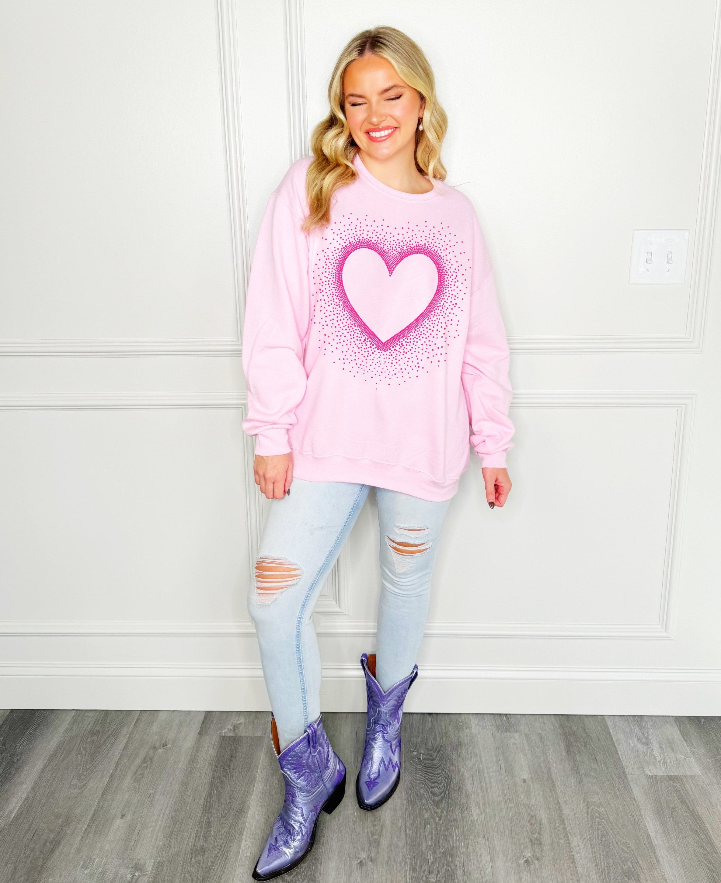 Valentine's Day Unique Heart Dot Sweatshirt