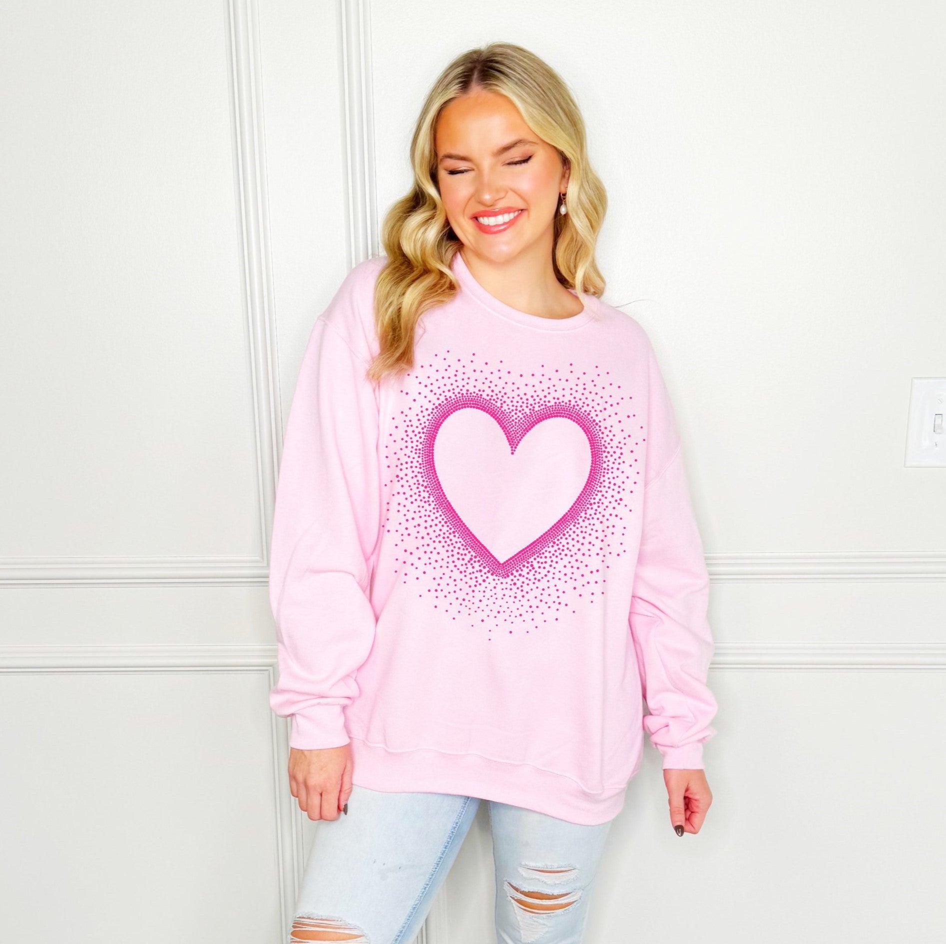 Valentine's Day Unique Heart Dot Sweatshirt