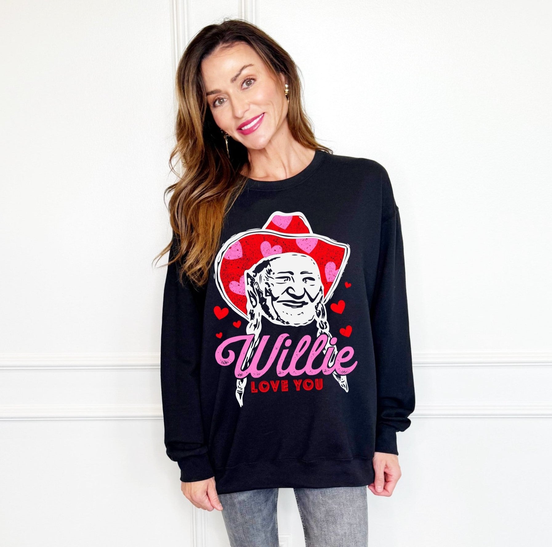 Willie Love You Vintage Valentine's Day Sweatshirt