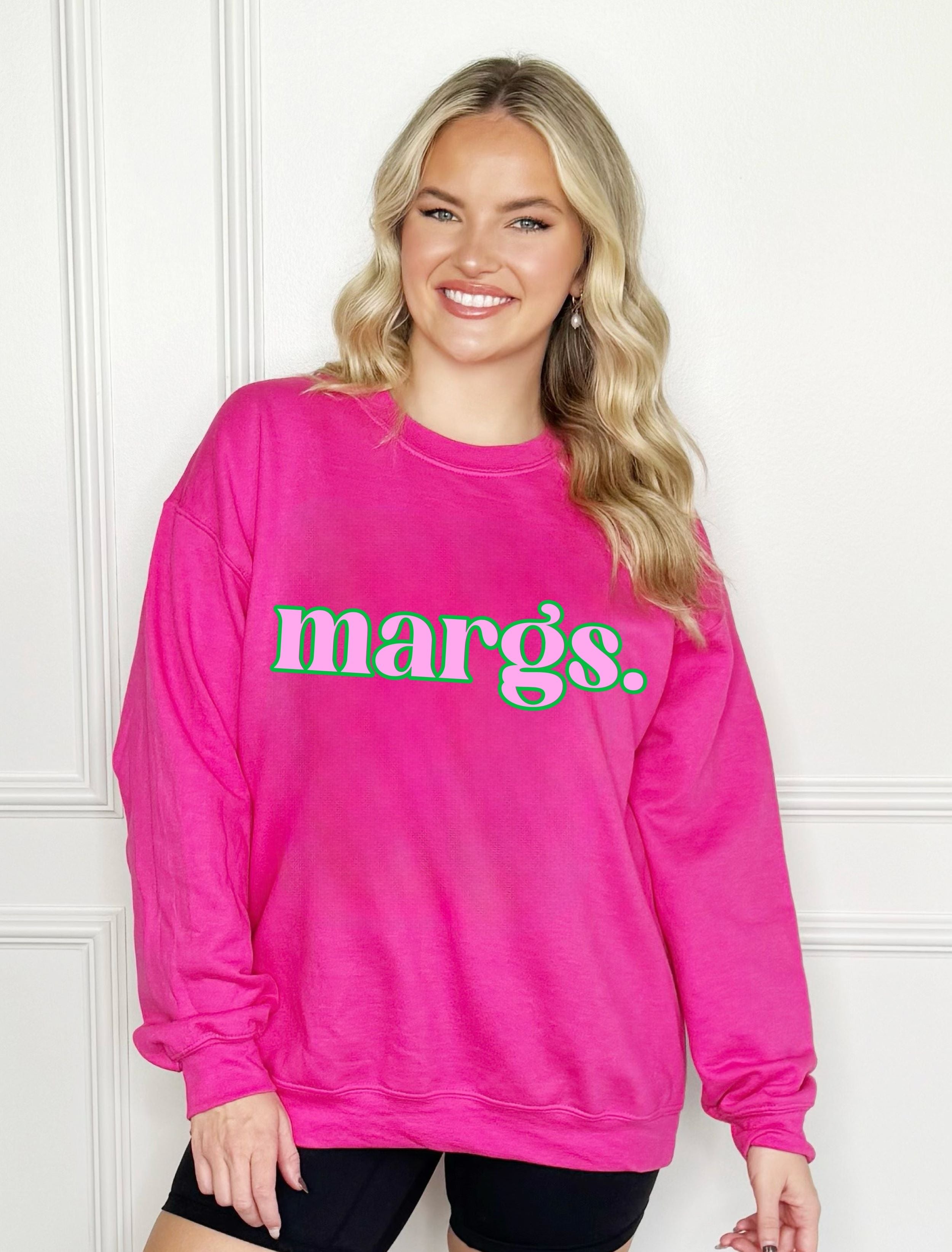 Cinco Puff Margs Bright Pink Sweatshirt
