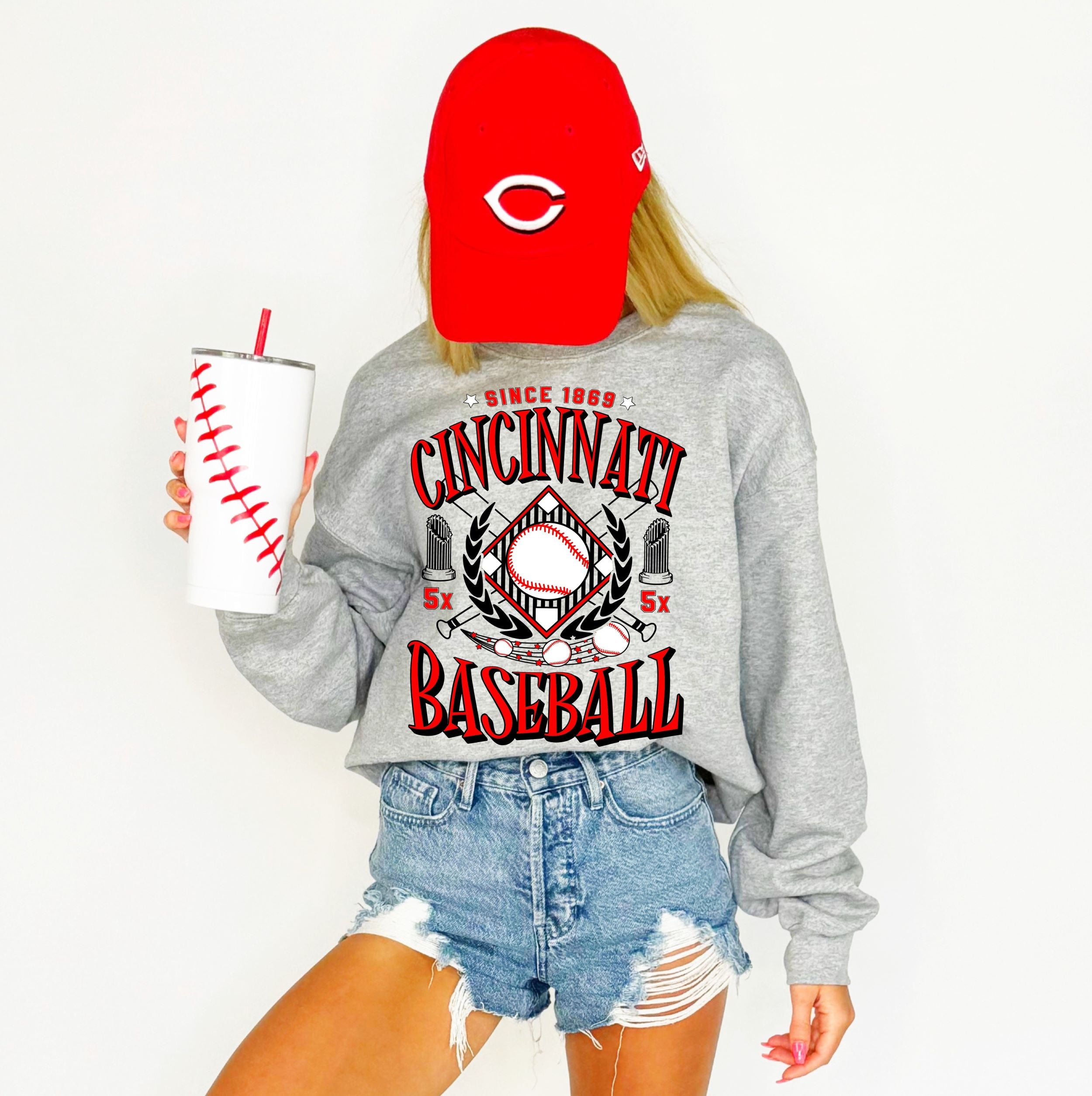 Cincinatti Baseball Team Youth & Adult Sweatshirt