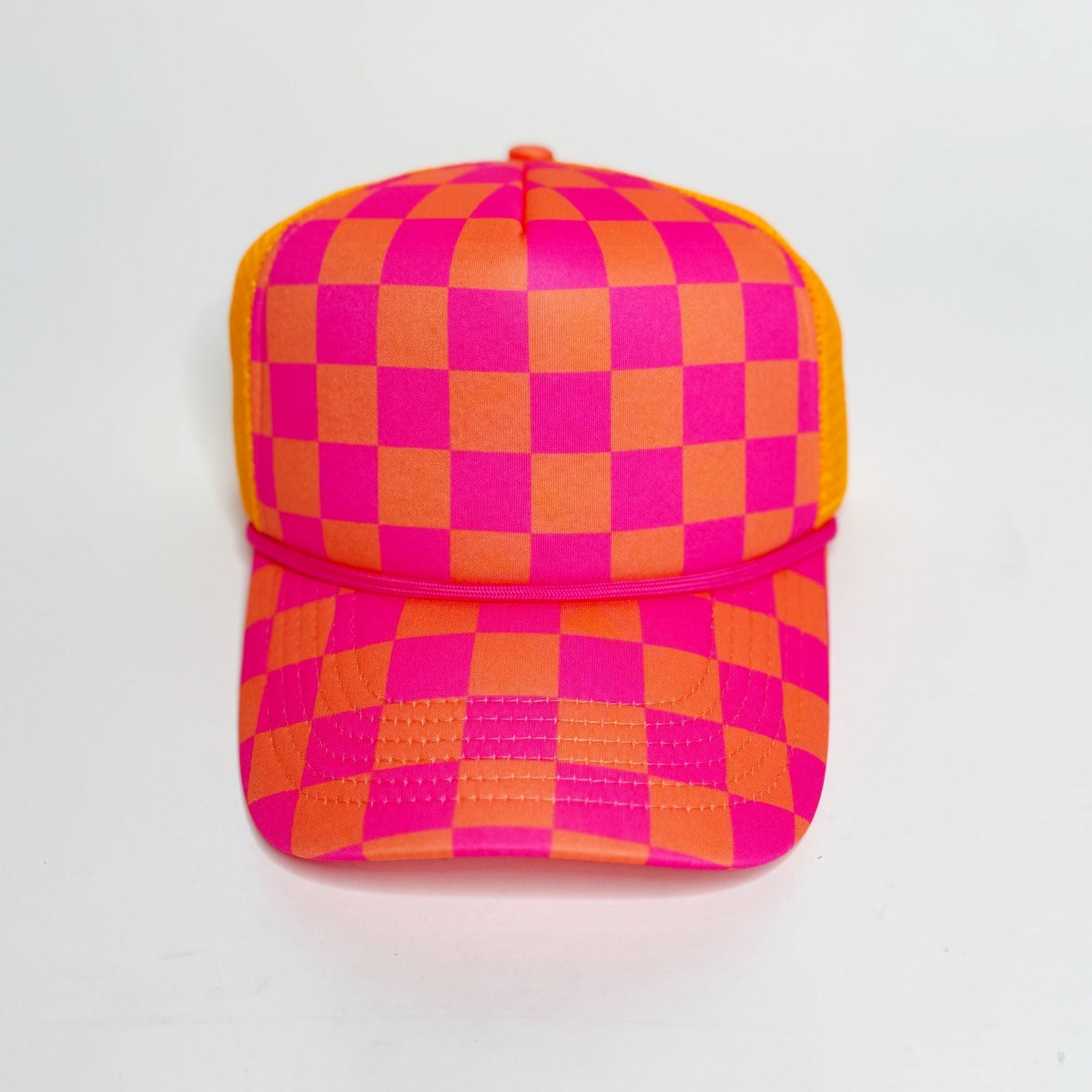 Poppy & Pine Checkered Trucker Hat