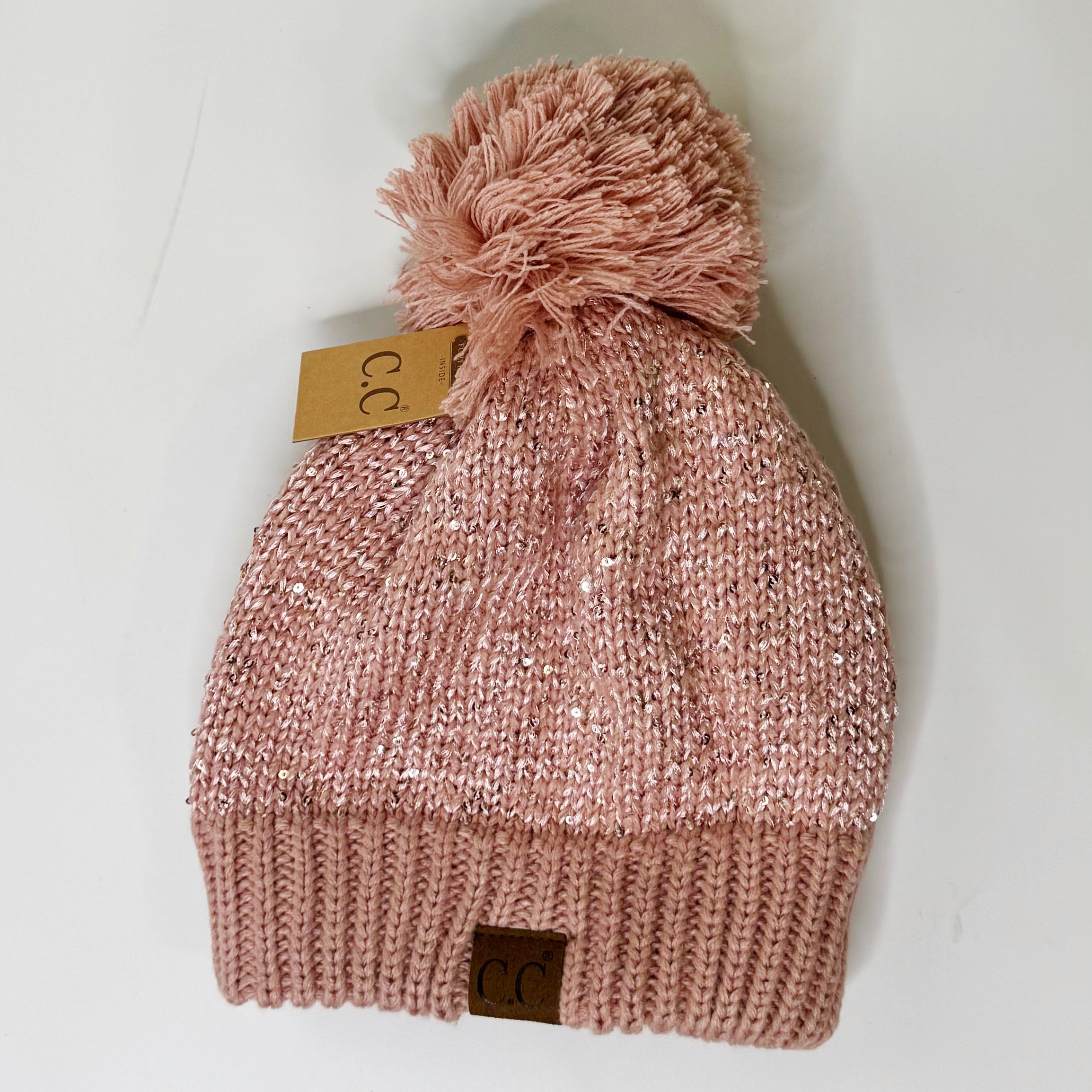 Fuzzy Lined Scatter Sequin Beanie - 3 colors