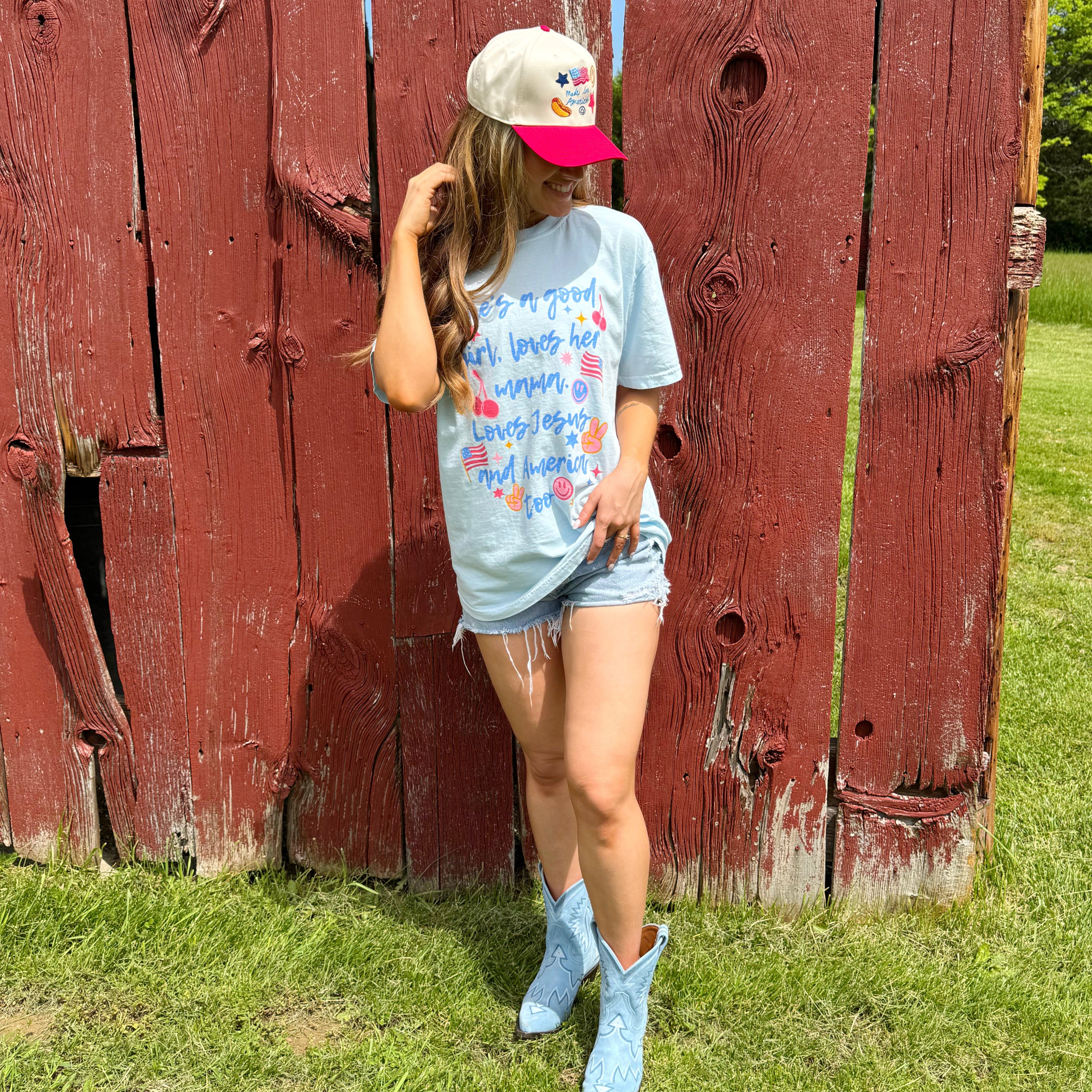 Loves Jesus & America Too Tee