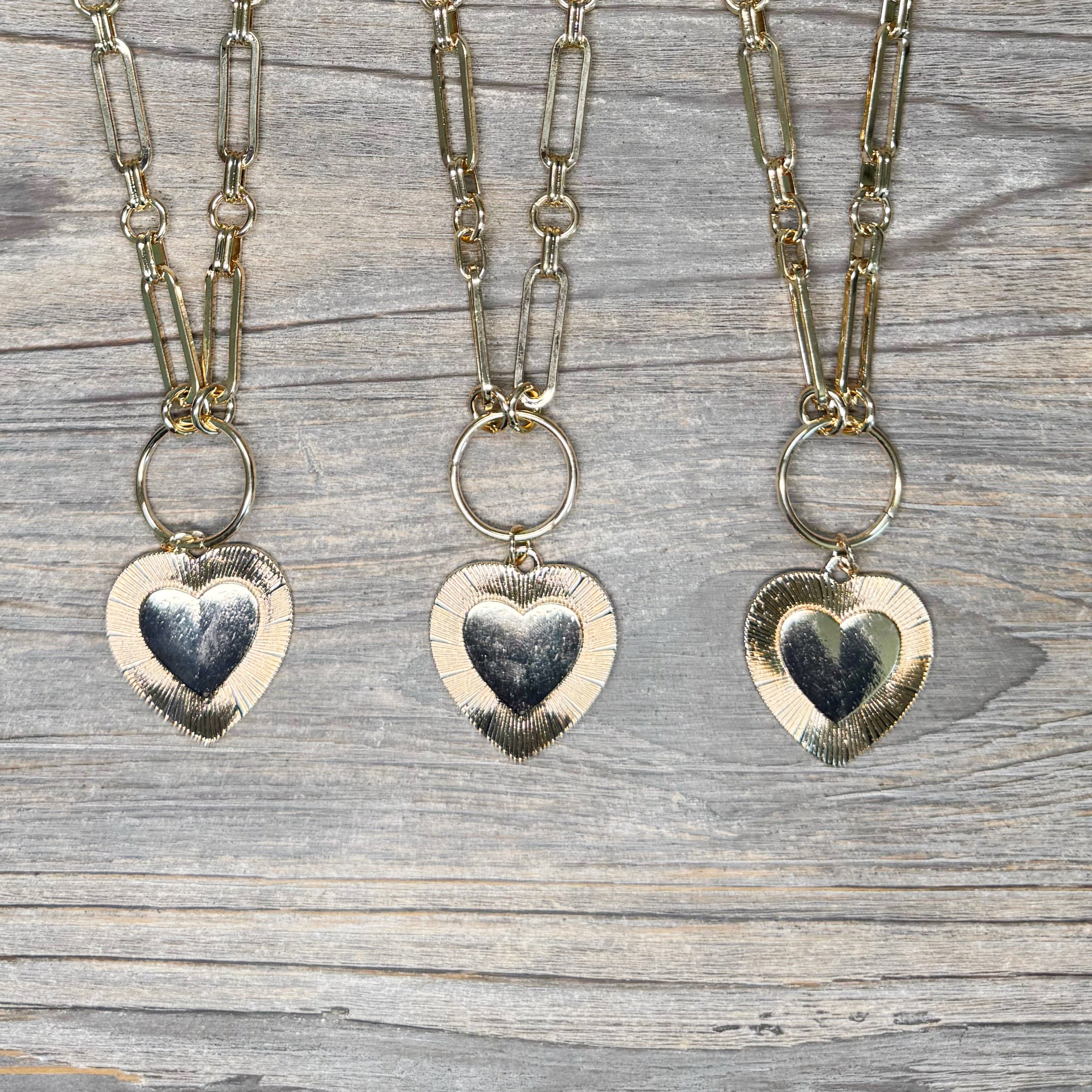 Chunky Chain Gold Heart Necklace