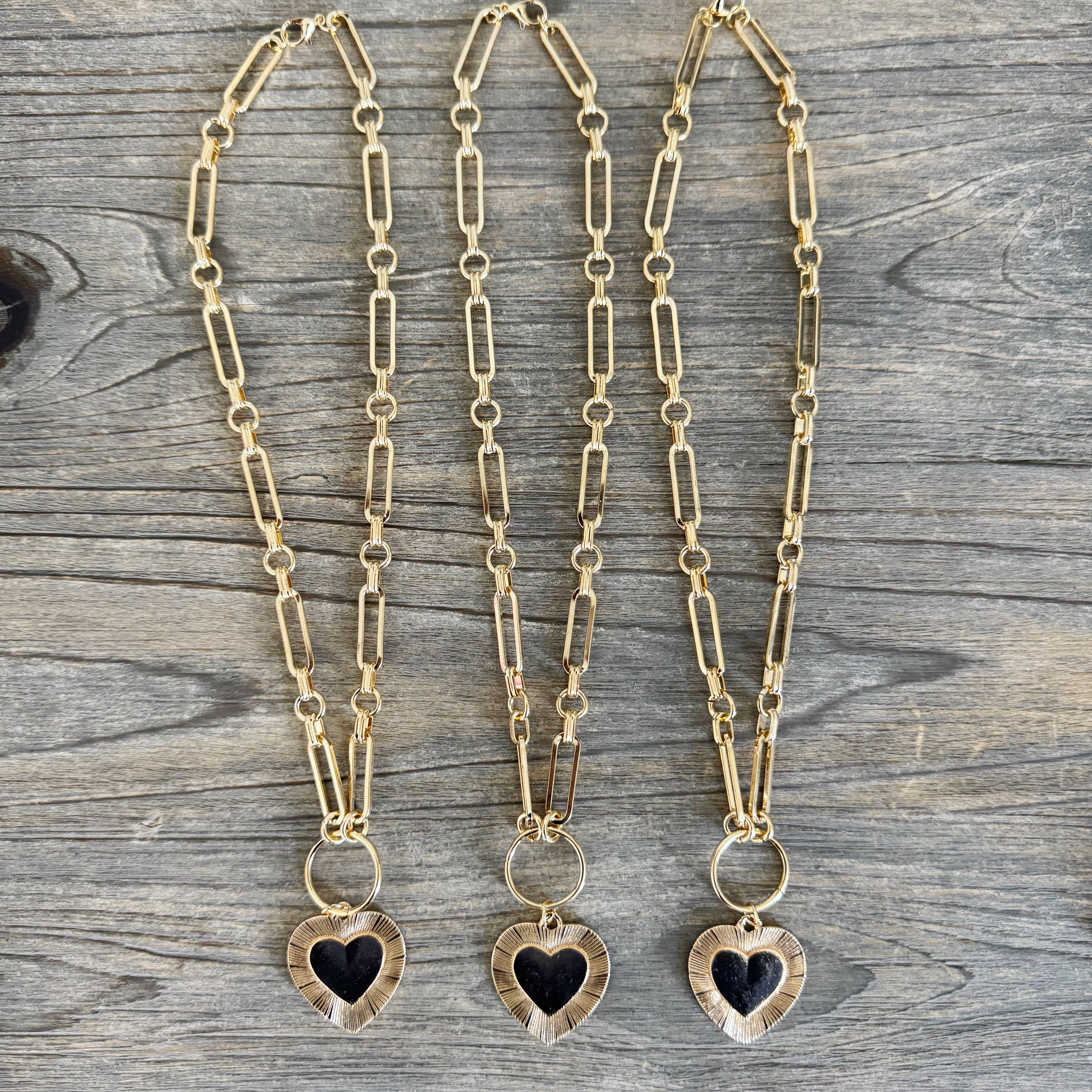 Chunky Chain Heart Necklace