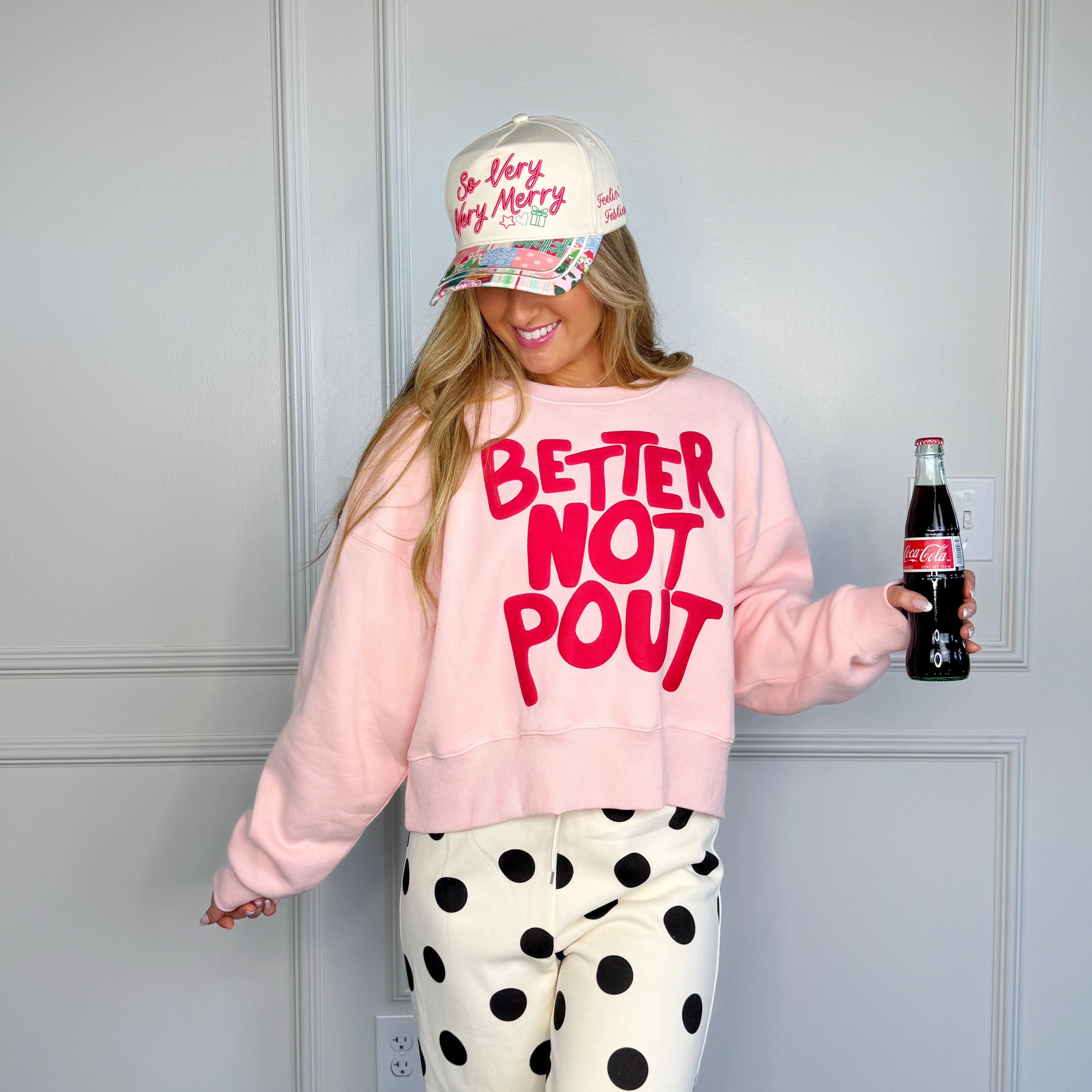 Better Not Pout Puff Crop Sweatshirt- Pre Order