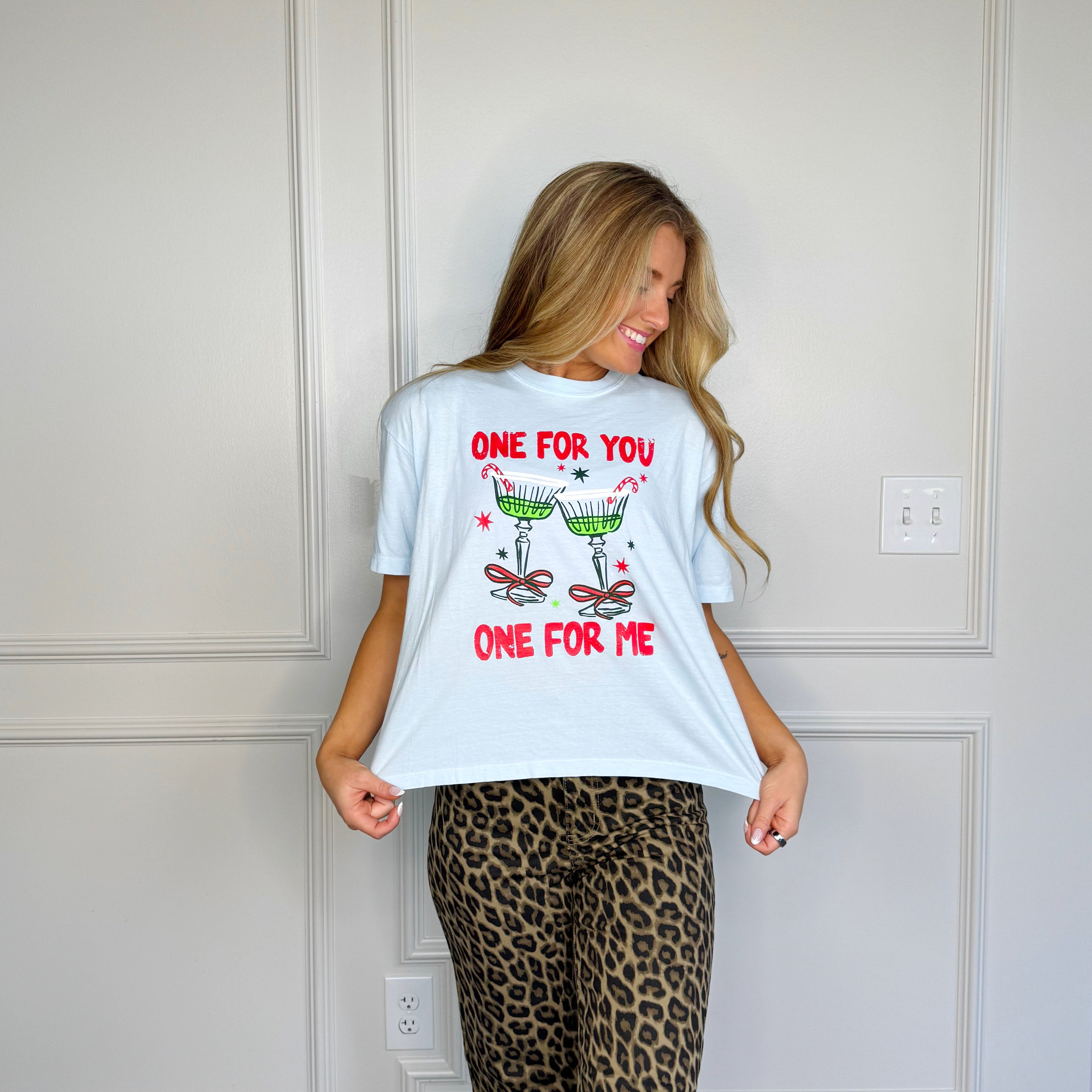 One For You Cocktail Crop Tee