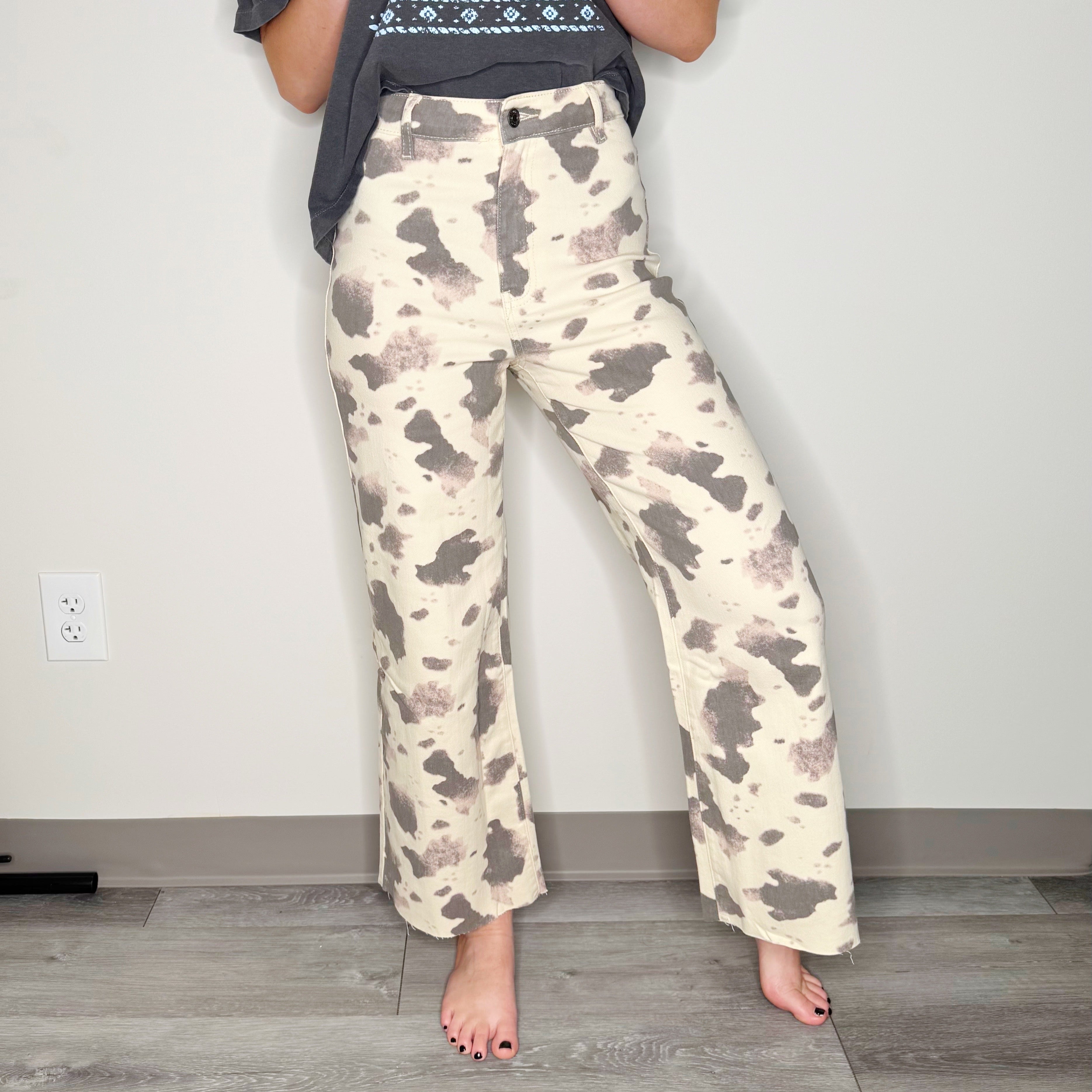 Cow Wide Leg Denim Pant