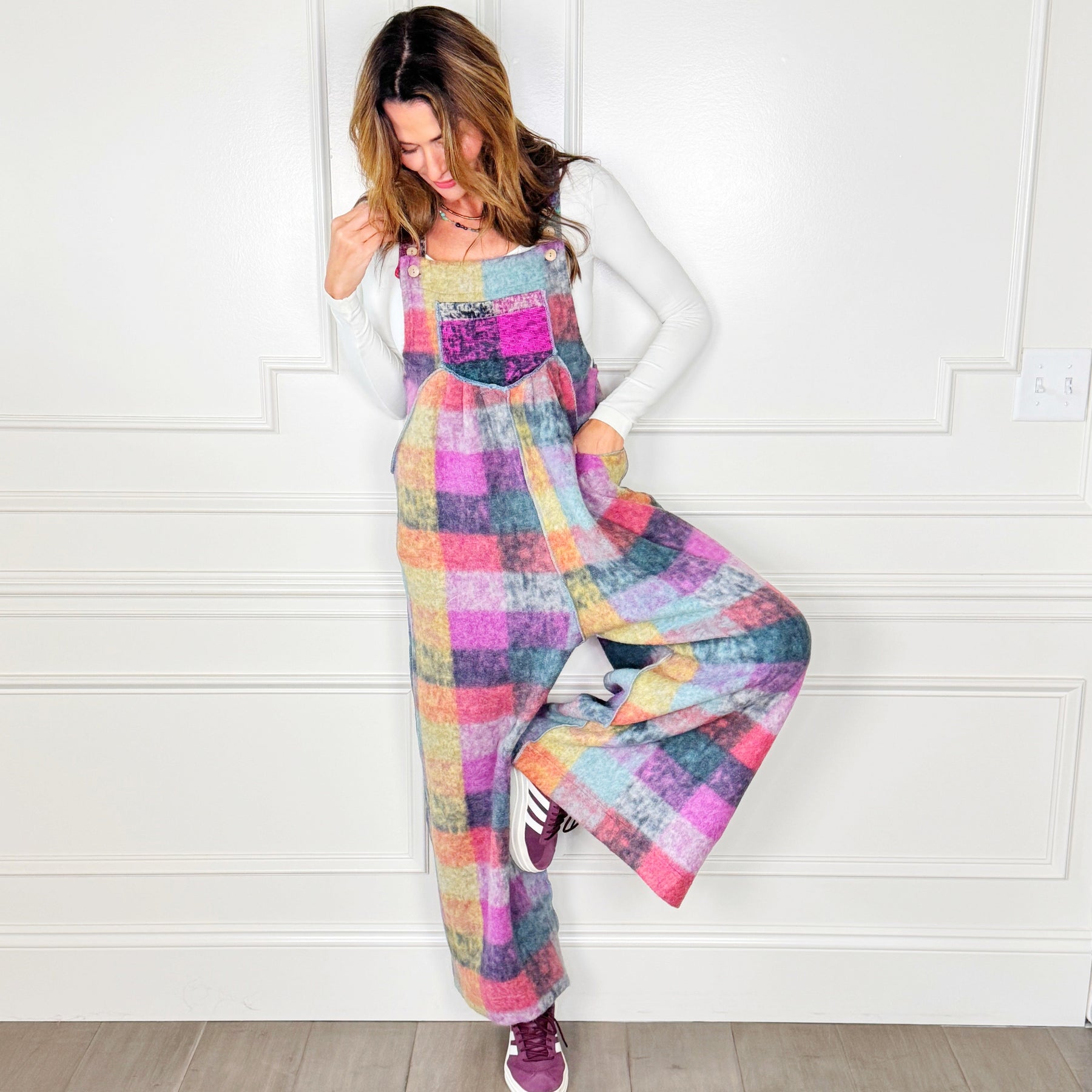 Cherry Embroidered Overall