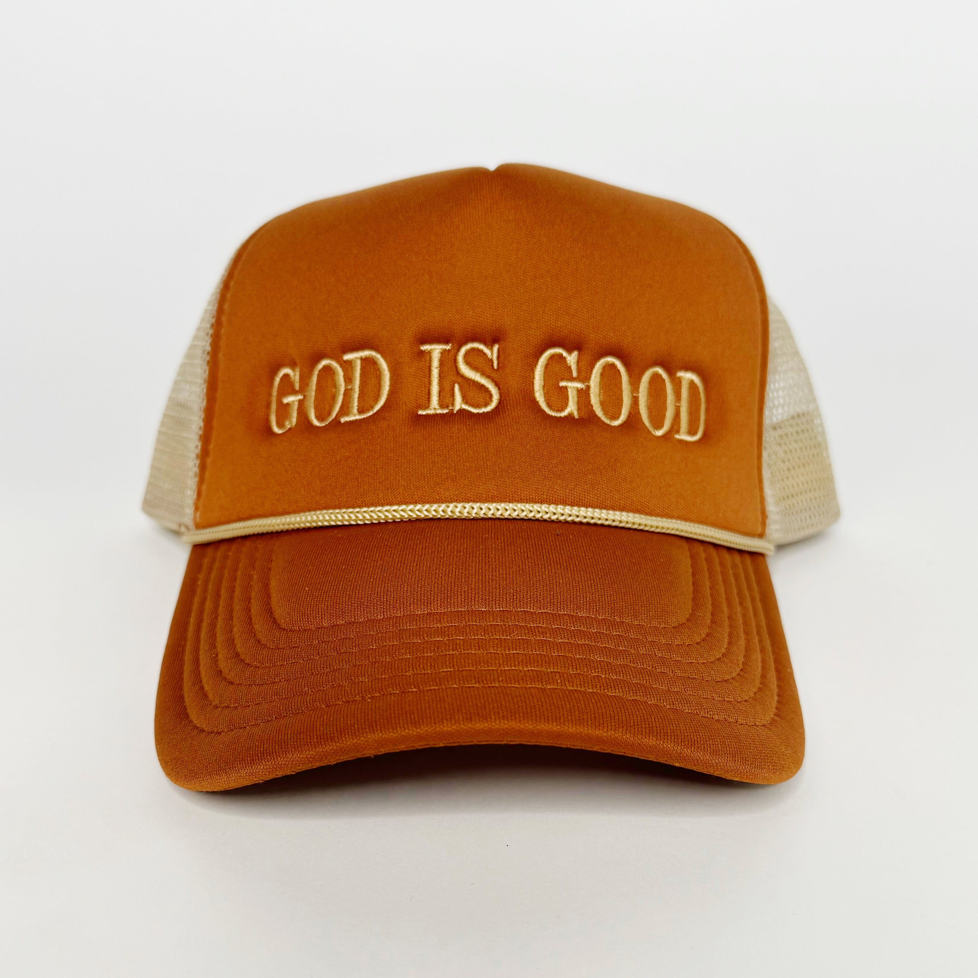God is Good Brown & Tan Trucker Hat