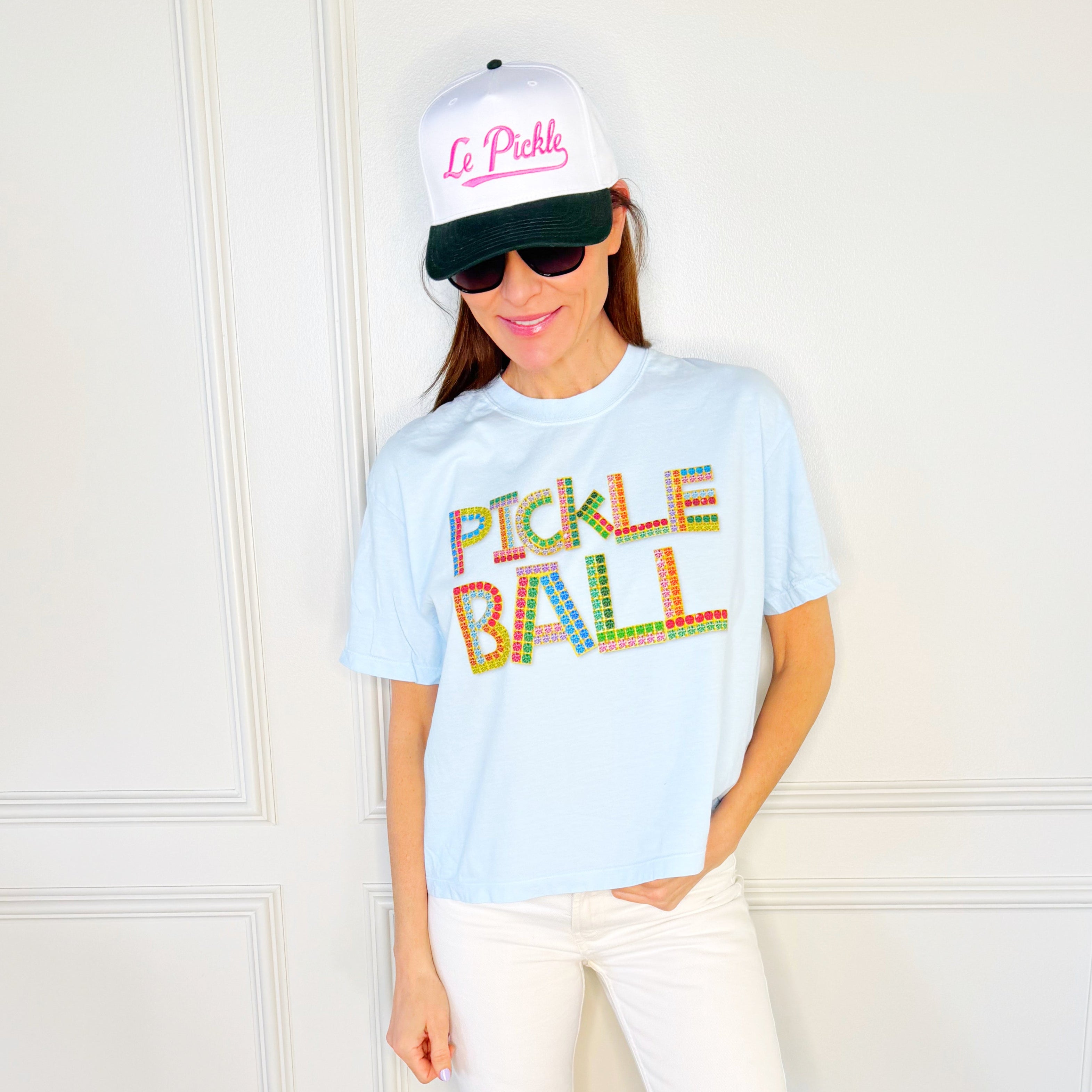 Bedazzled Pickleball Crop Tee