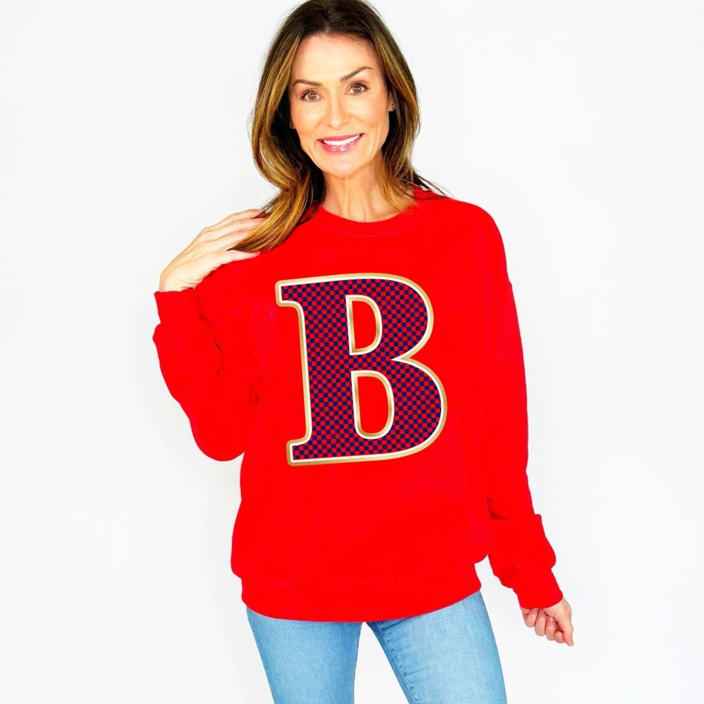 Boston Inspired Checkered Youth & Adult Sweatshirt