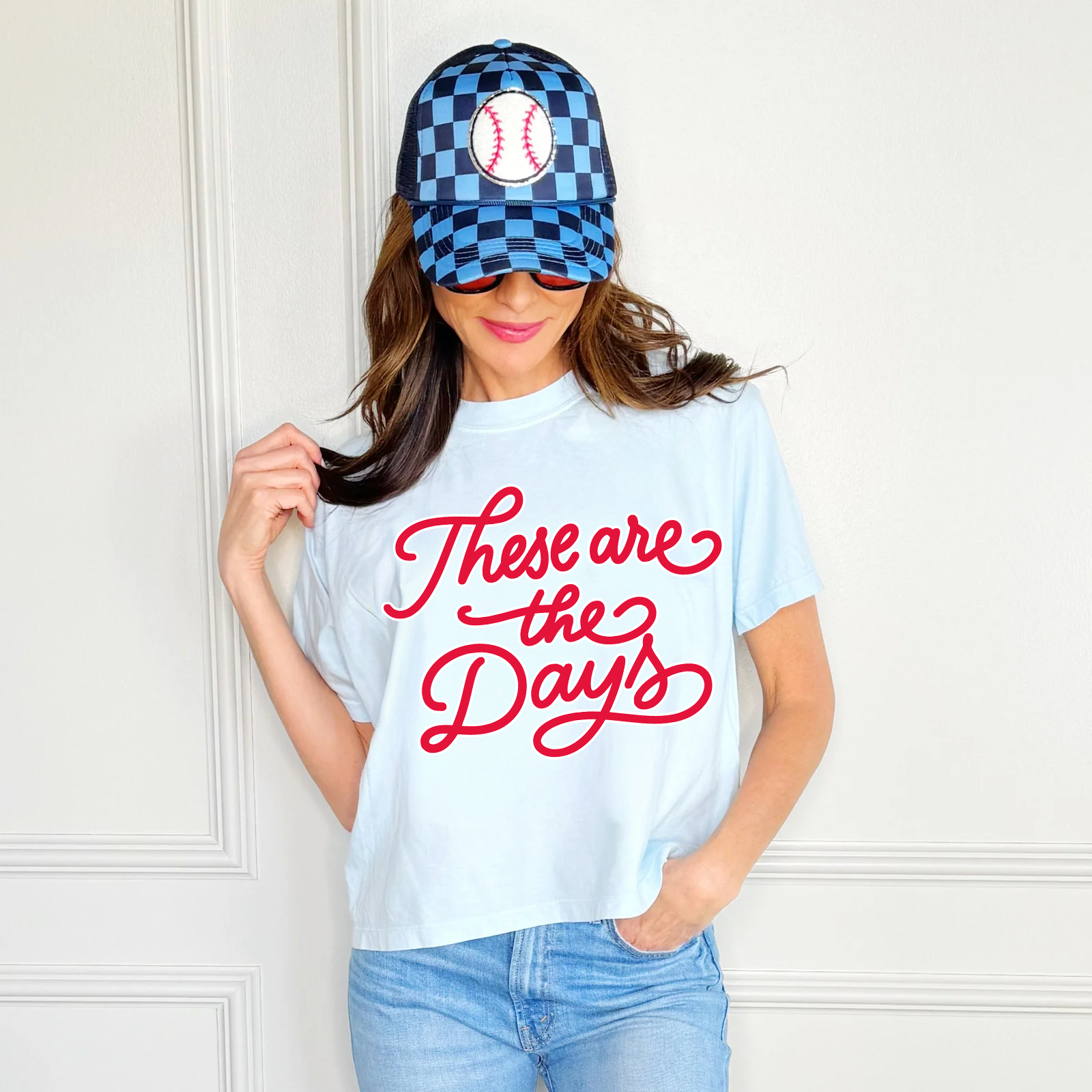 Ballpark Days Baseball Crop Tee