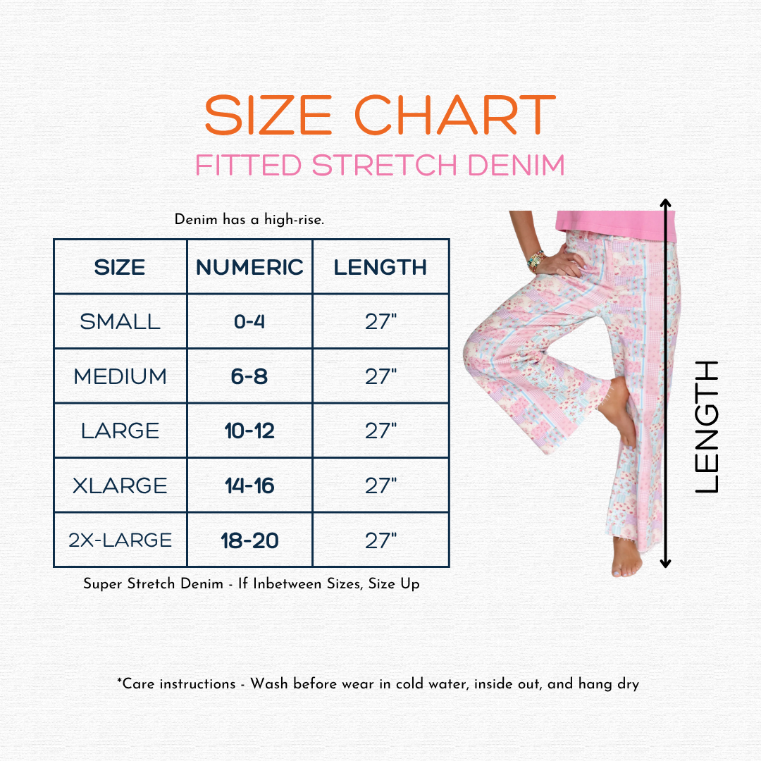 Big Polka Dot Stretchy Blush Denim PRE ORDER